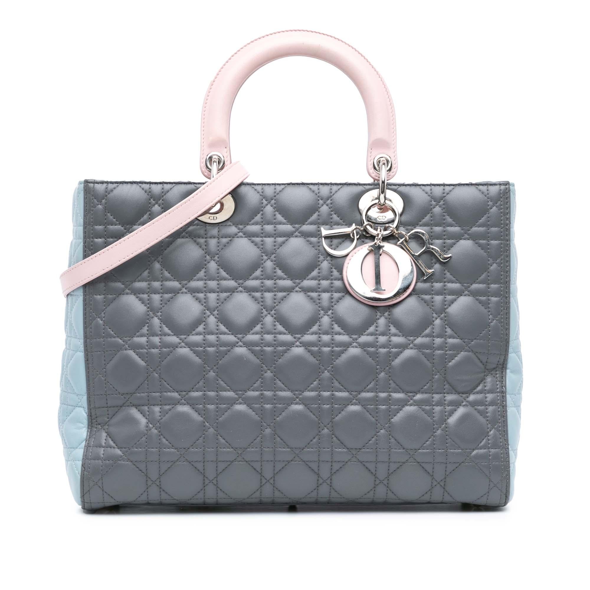 Dior Large Bicolor Lambskin Cannage Lady Dior