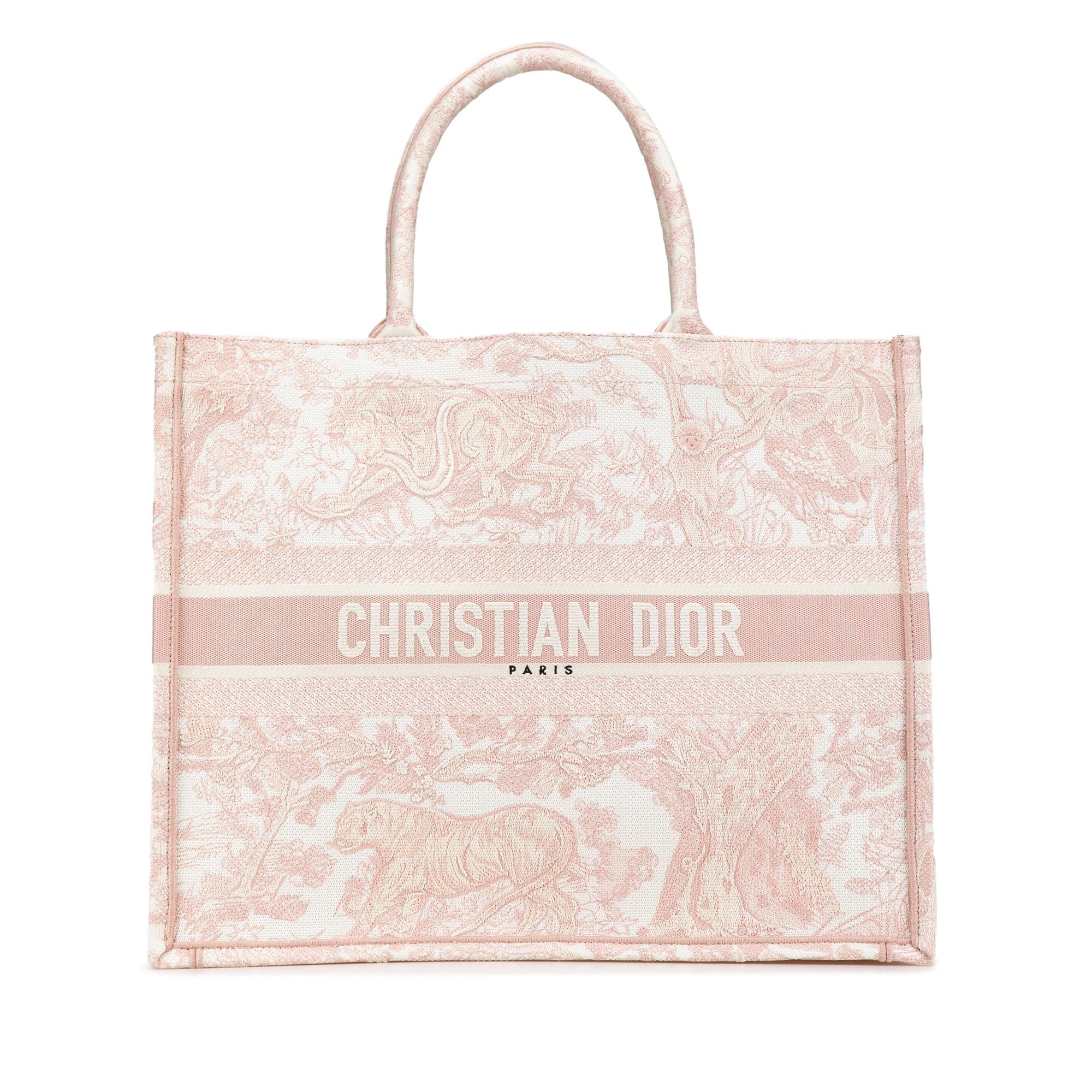 Dior Large Canvas Embroidered Dioriviera Toile De Jouy Book Tote