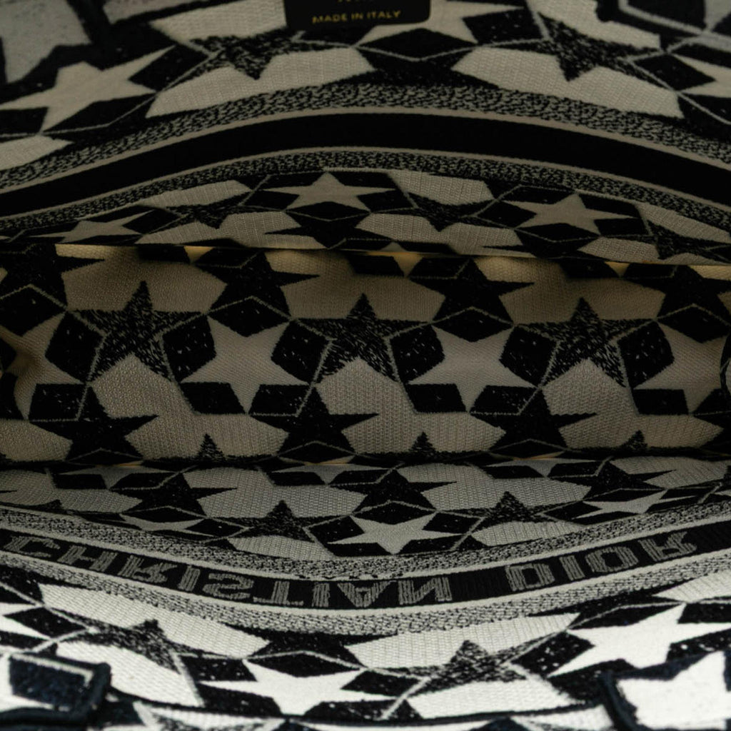 Dior Large Canvas Embroidered Lucky Star Book Tote