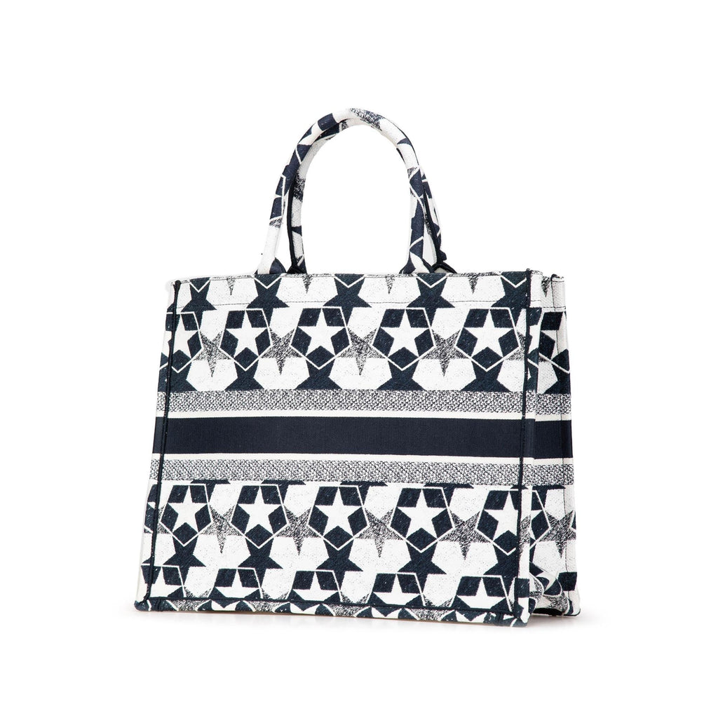 Dior Large Canvas Embroidered Lucky Star Book Tote