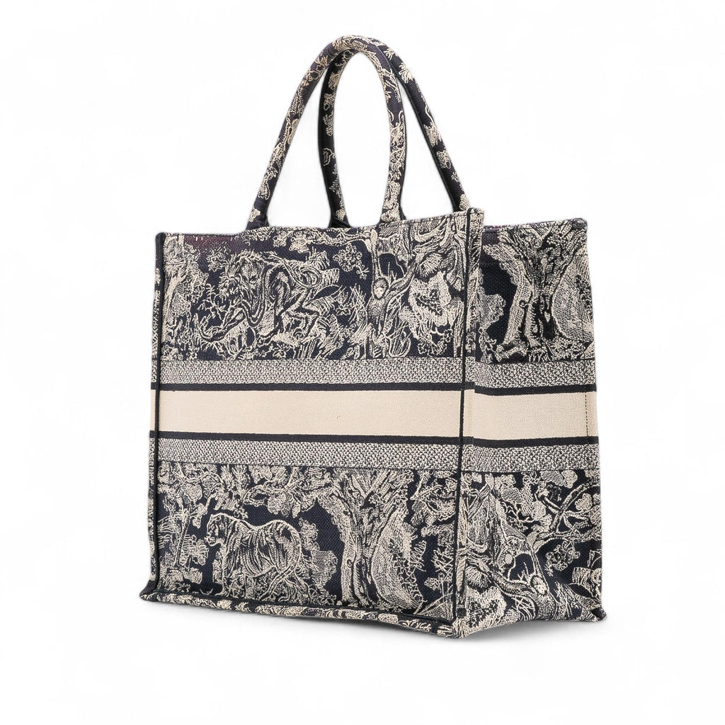 Dior Large Canvas Toile de Jouy Reverse Embroidered Book Tote