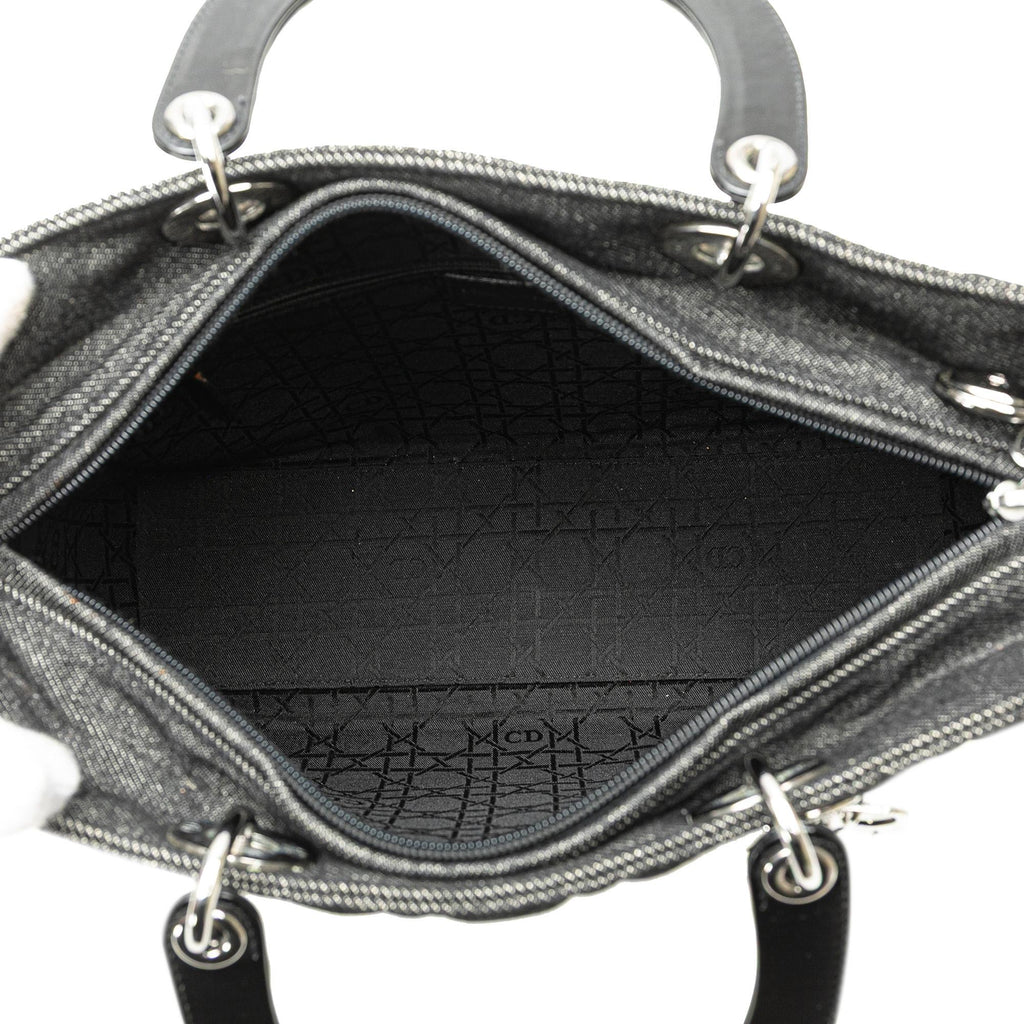 Dior Large Denim Cannage Lady Dior