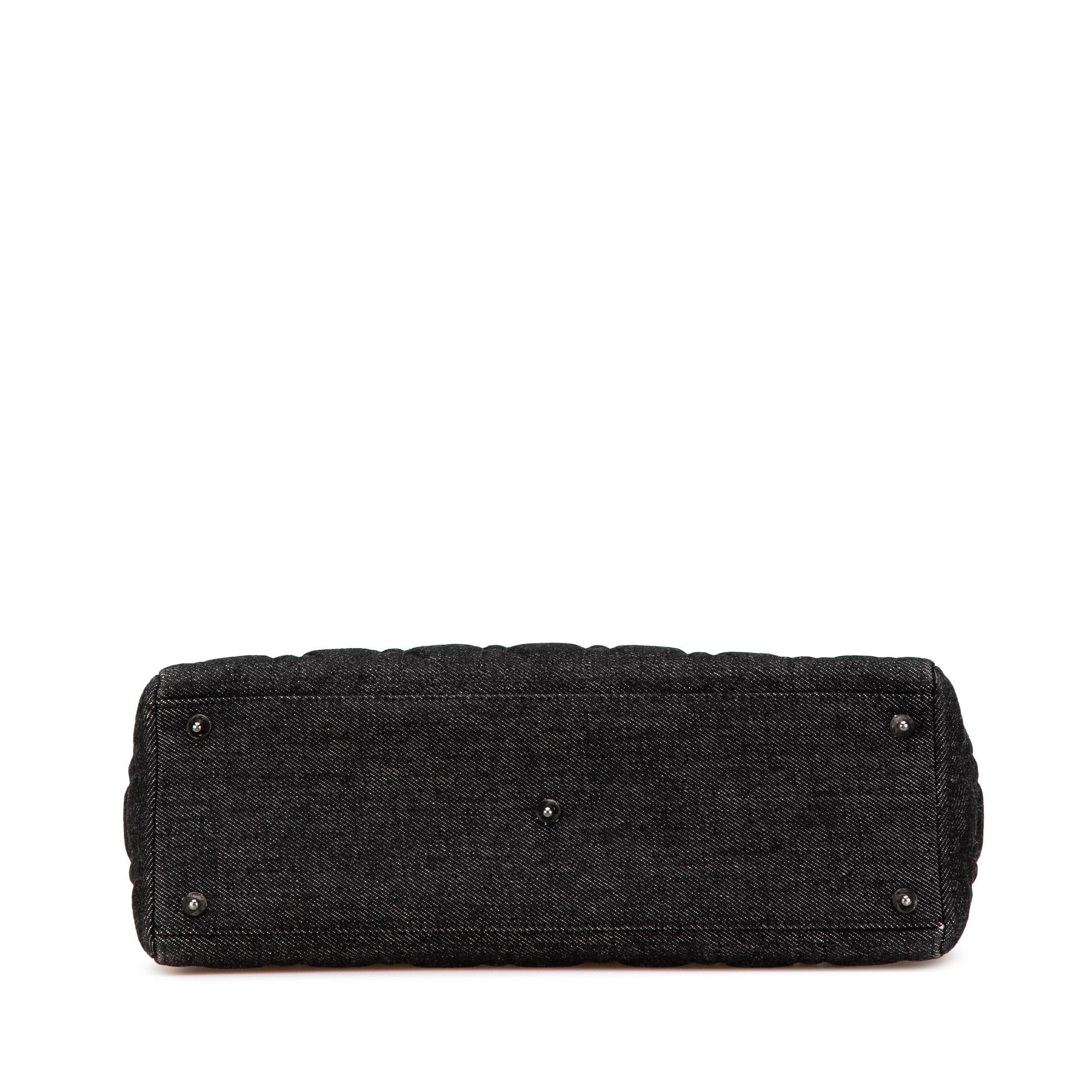 Dior Large Denim Cannage Lady Dior