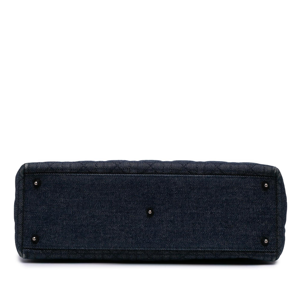 Dior Large Denim Cannage Lady Dior
