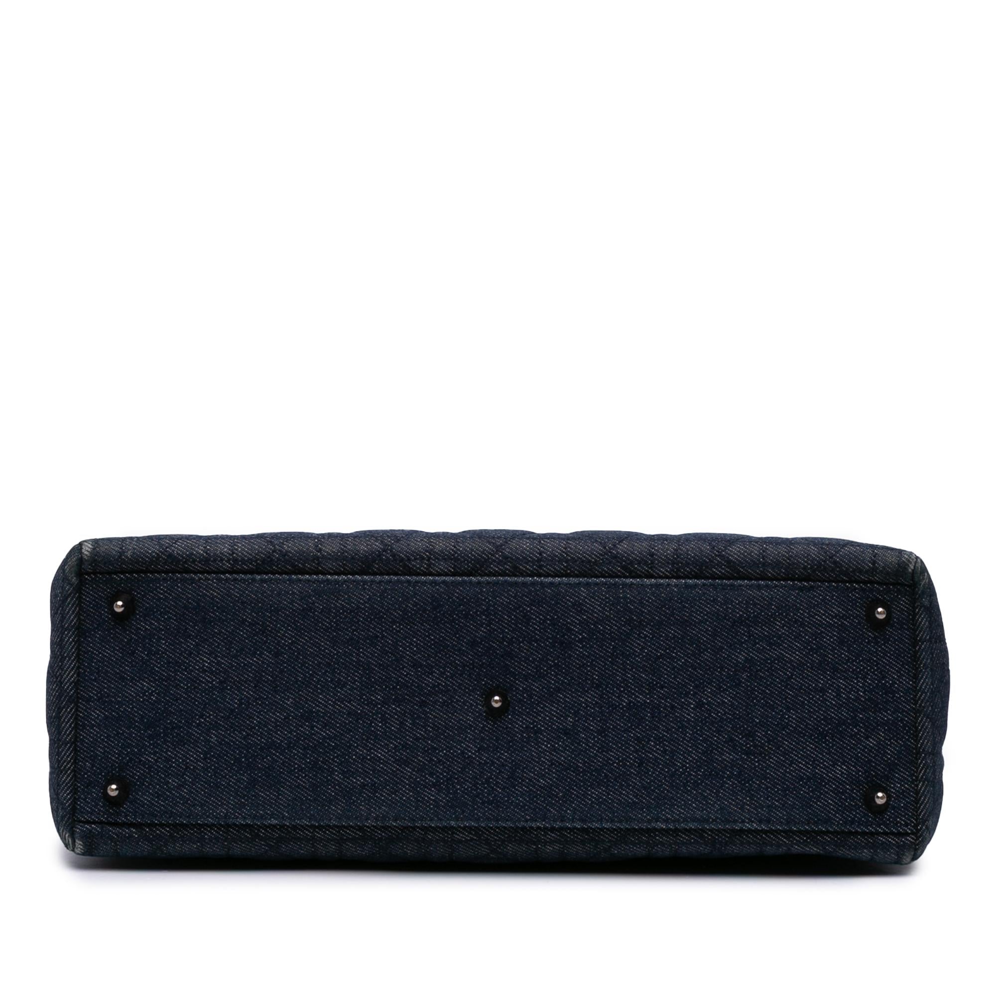 Dior Large Denim Cannage Lady Dior