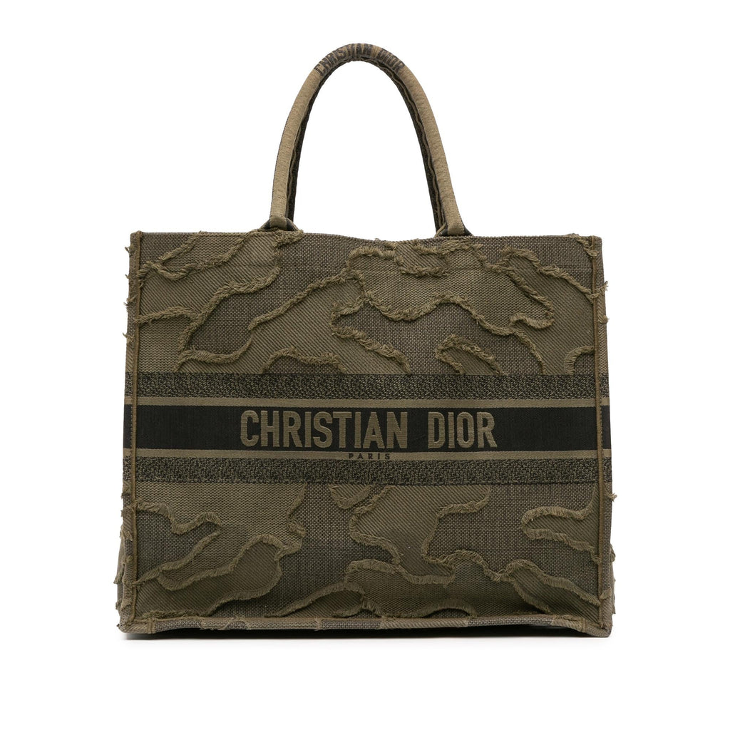 Dior Large Embroidered Canvas Camouflage Book Tote