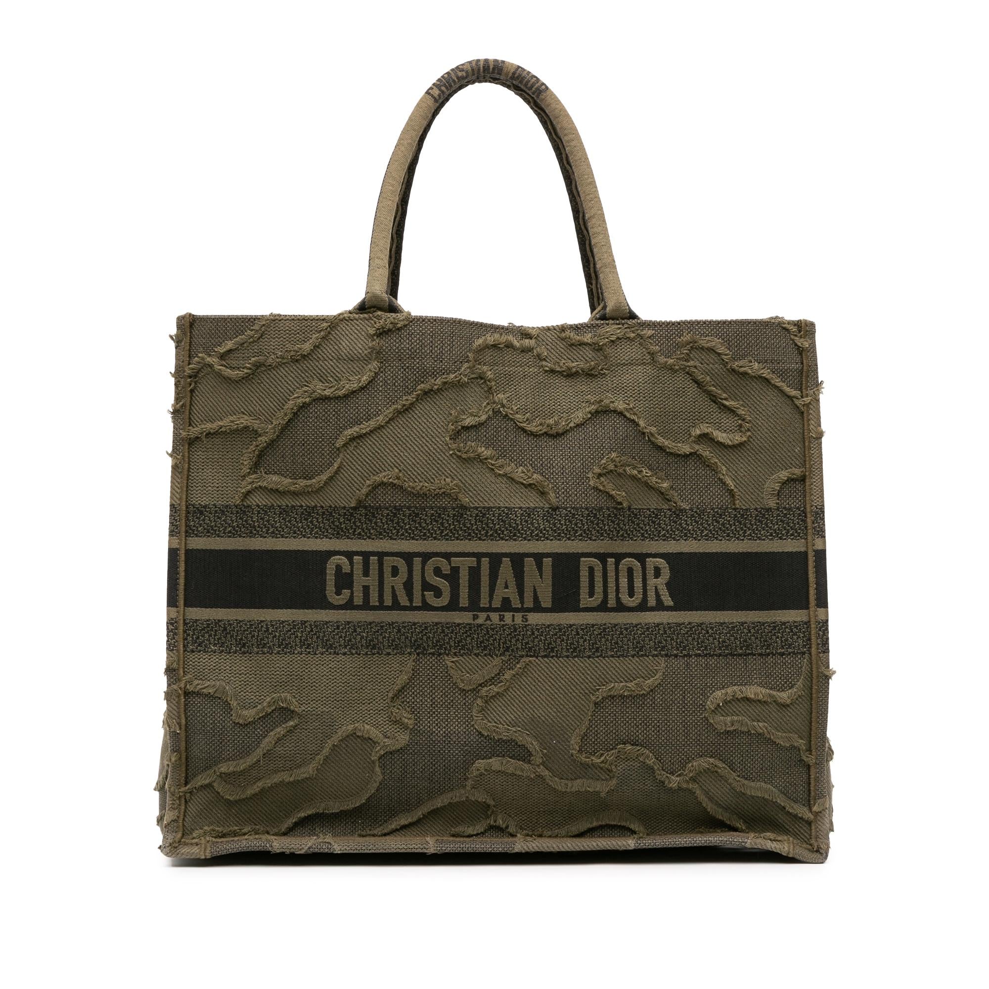 Dior Large Embroidered Canvas Camouflage Book Tote