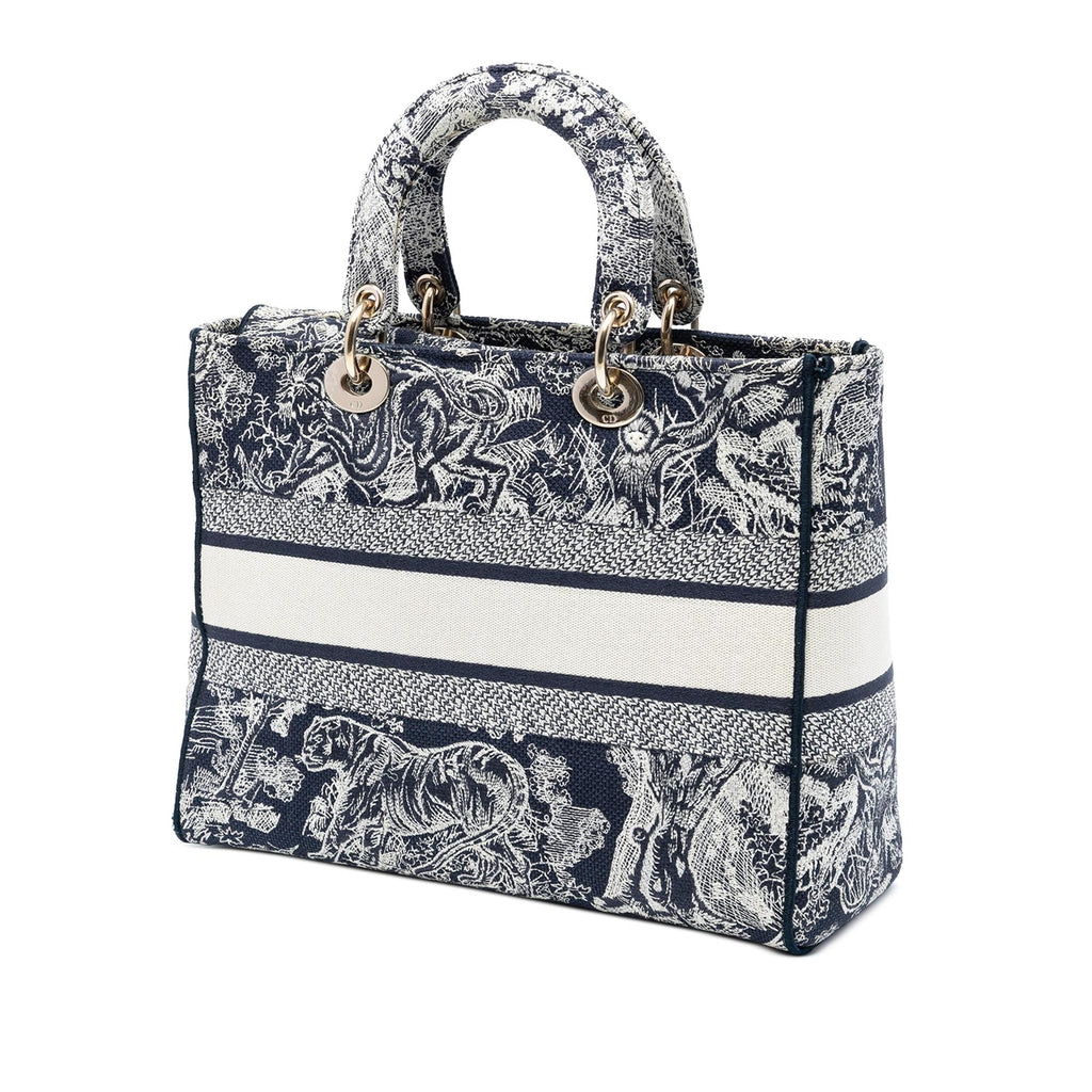 Dior Large Embroidered Canvas Toile de Jouy Lady D Lite