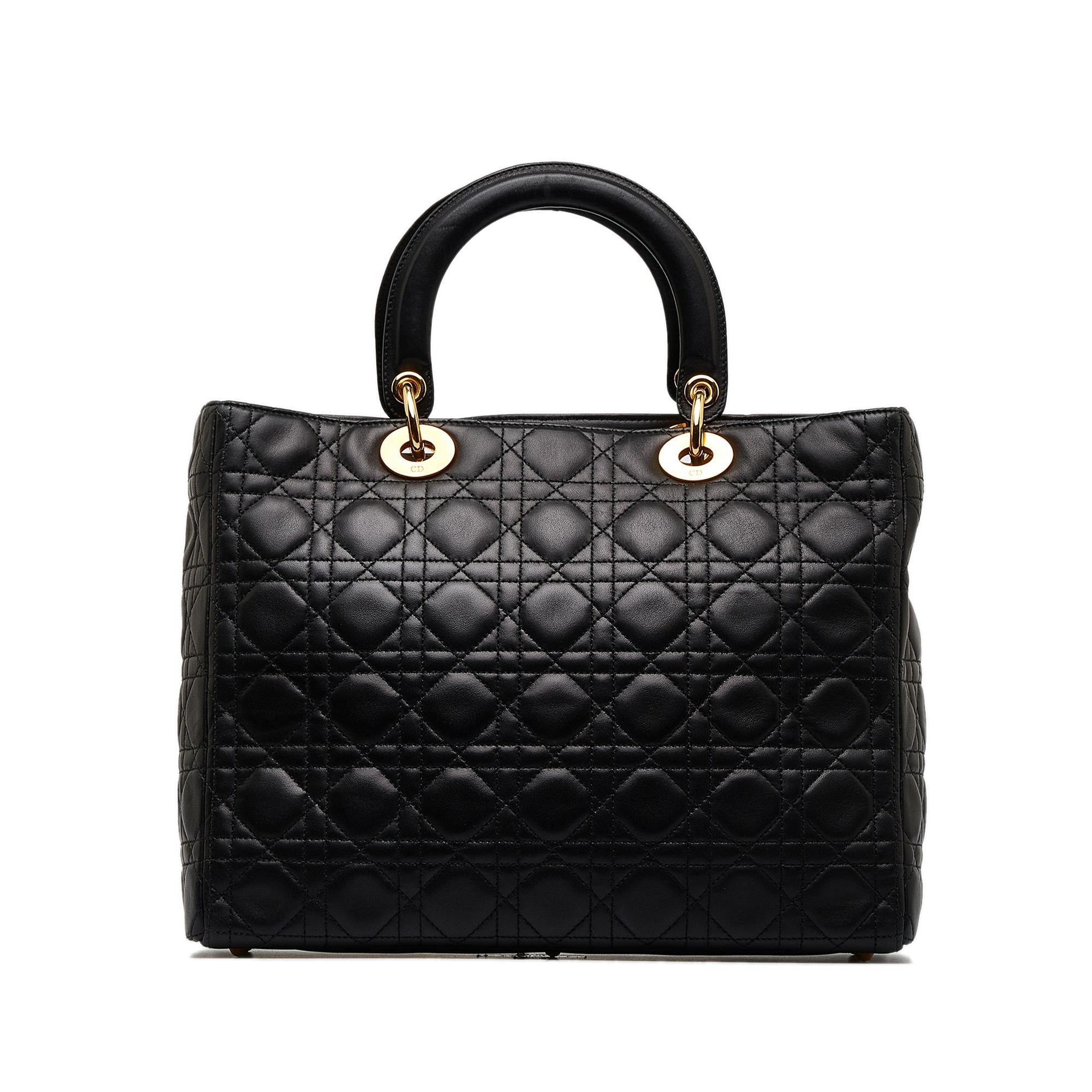 Dior Large Lambskin Cannage Lady Dior (SHG-V97ffY)