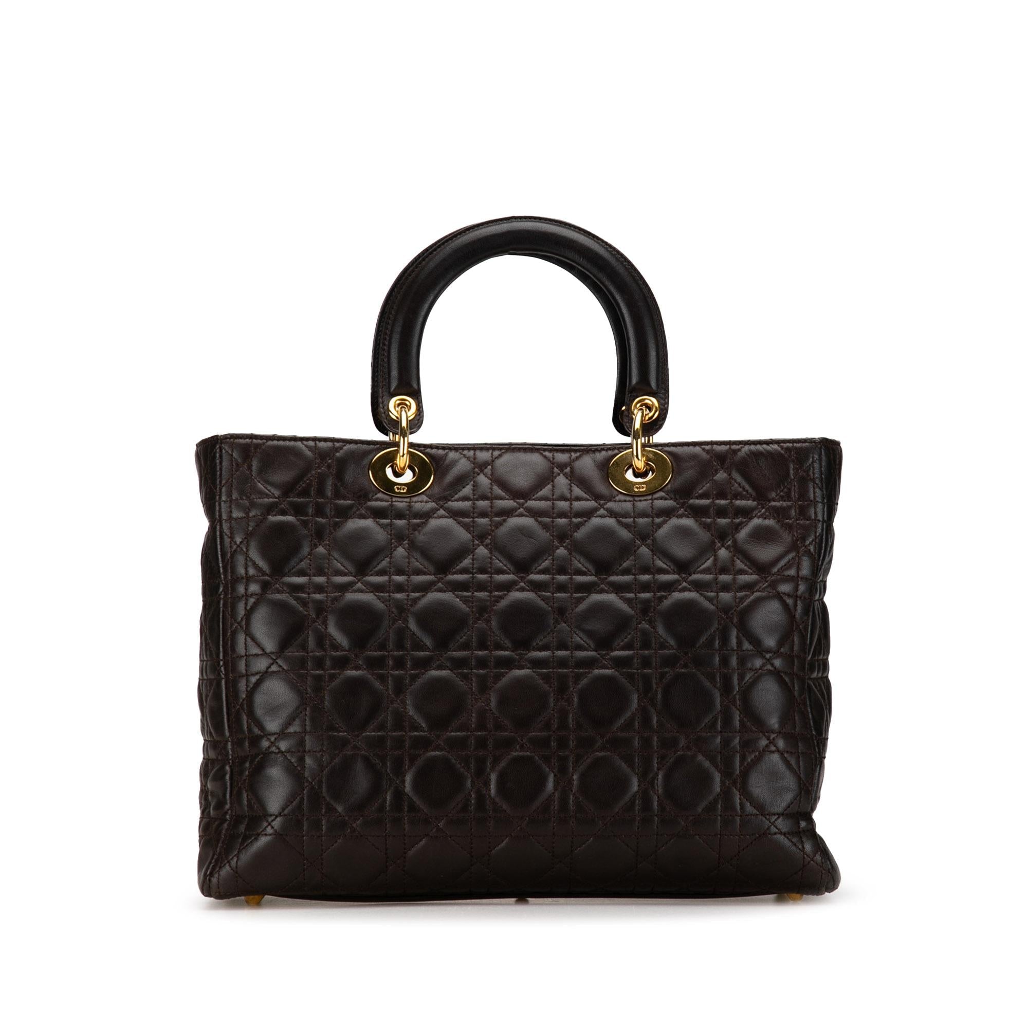 Dior Large Lambskin Cannage Lady Dior (SHG-cx7OVd)