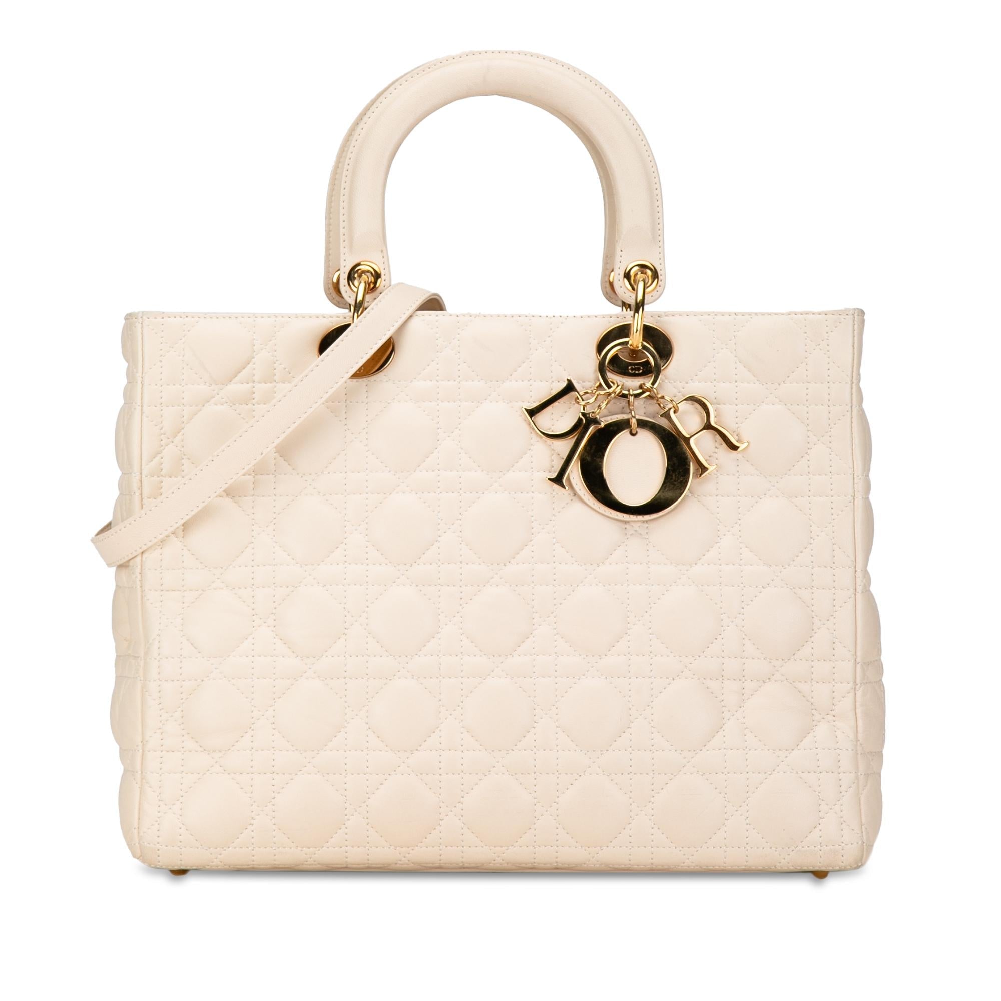 Dior Large Lambskin Cannage Lady Dior (SHG-Taw0H5)
