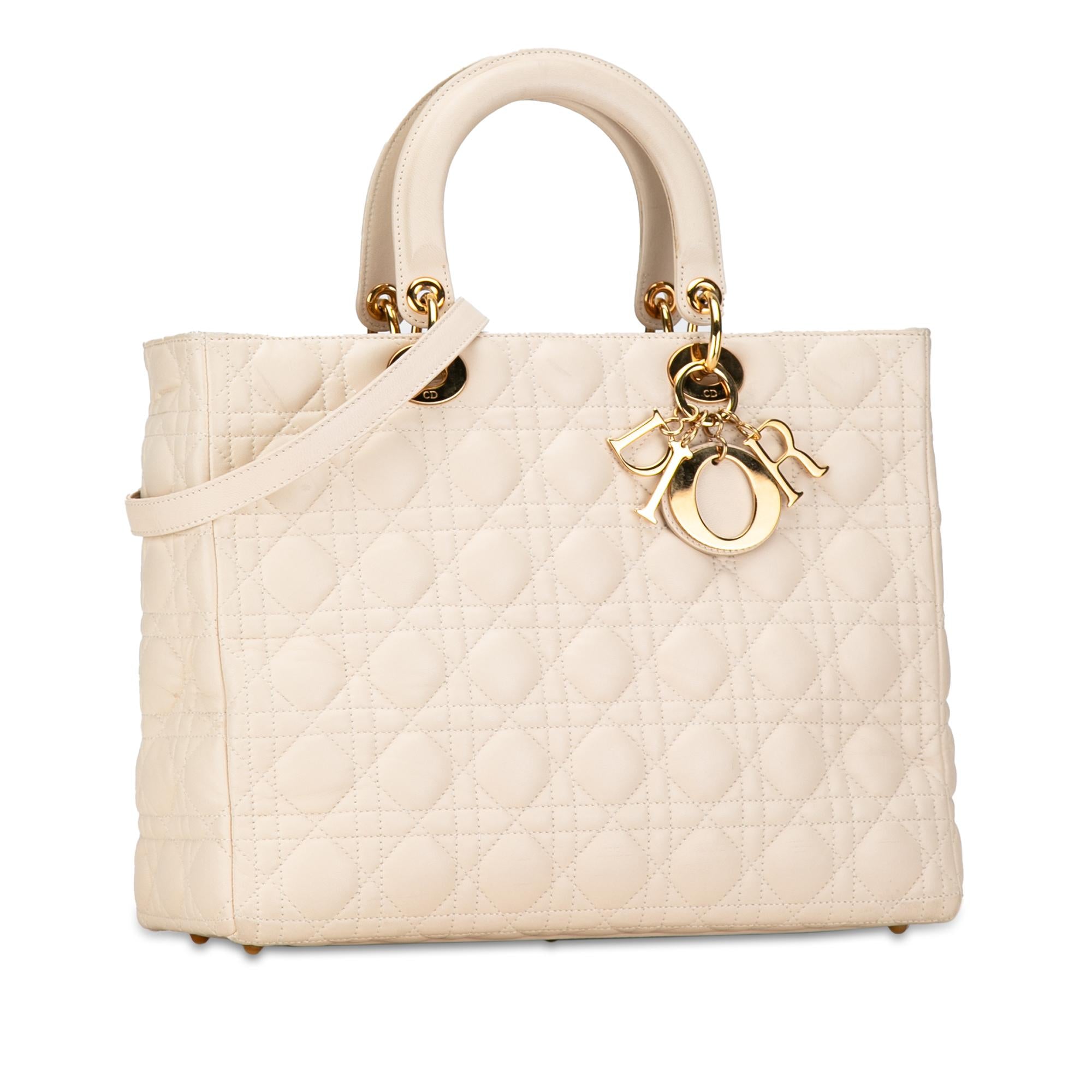 Dior Large Lambskin Cannage Lady Dior (SHG-Taw0H5)