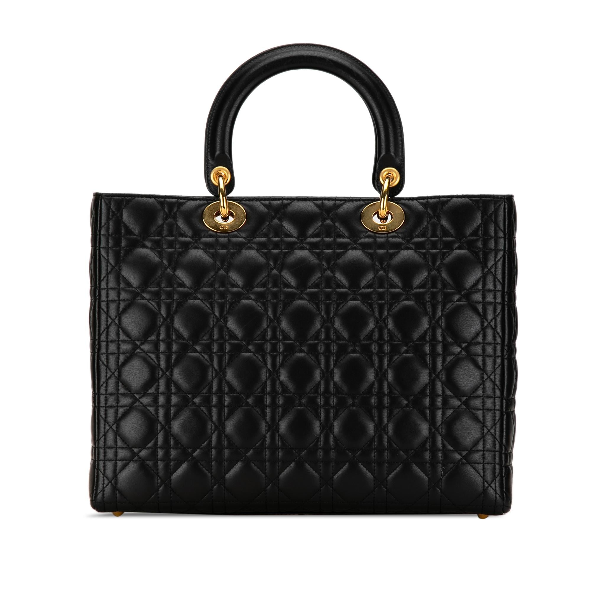 Dior Large Lambskin Cannage Lady Dior (SHG-12hNSl)