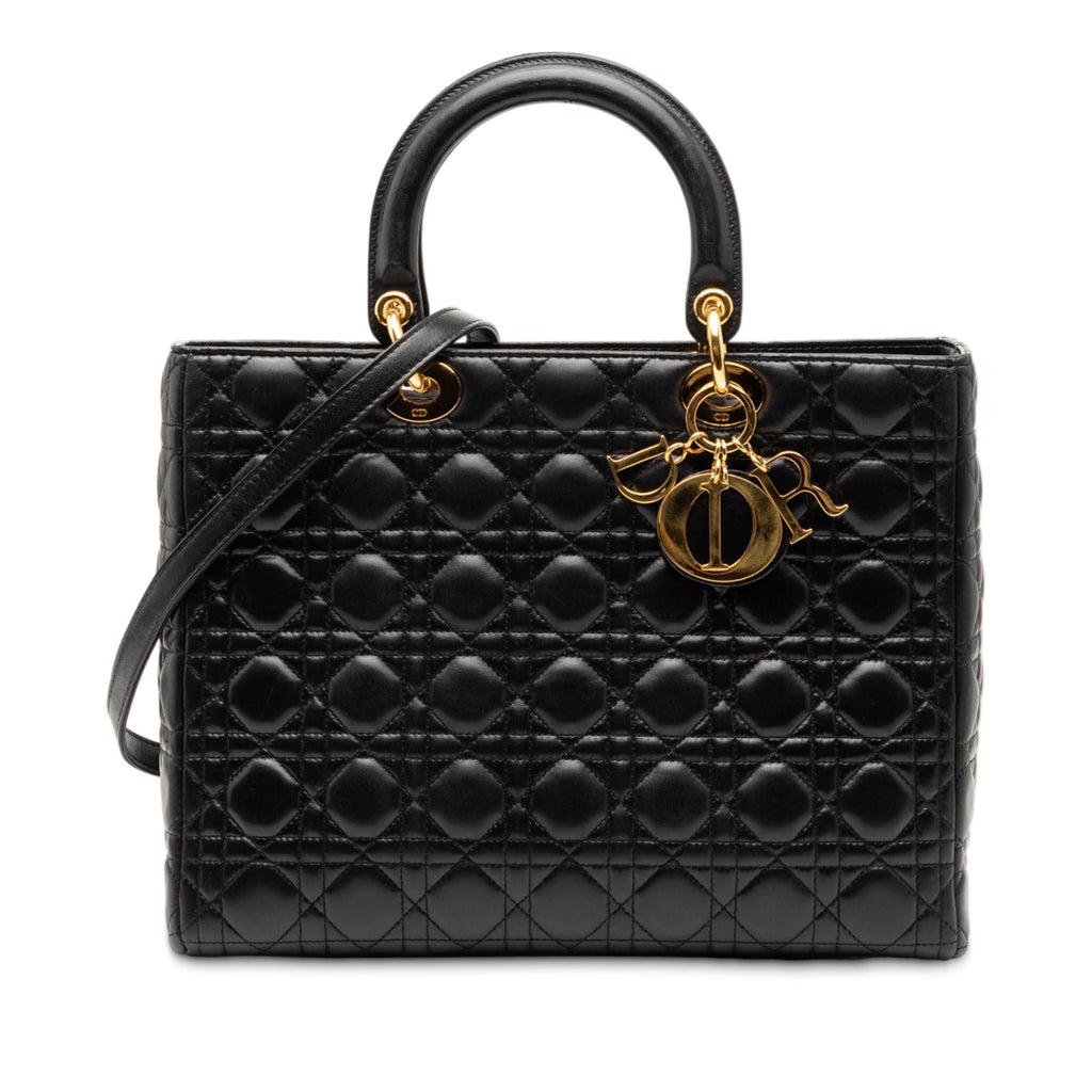 Dior Large Lambskin Cannage Lady Dior