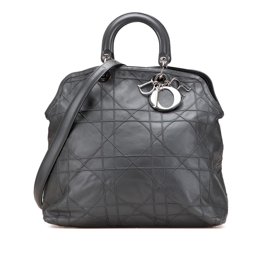 Dior Large Lambskin Cannage Polochon Granville Satchel