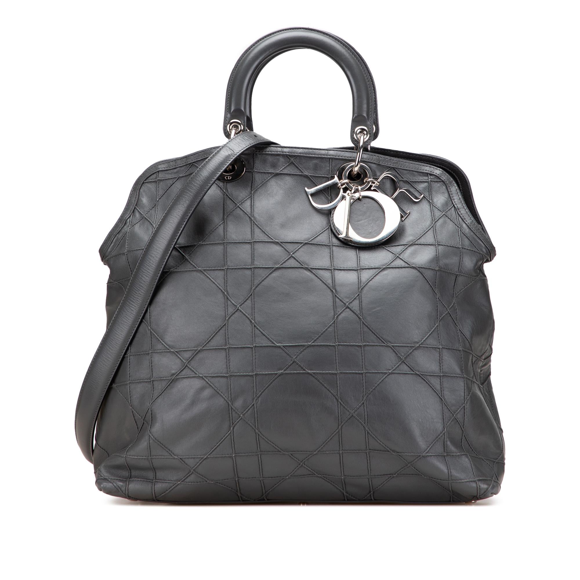 Dior Large Lambskin Cannage Polochon Granville Satchel