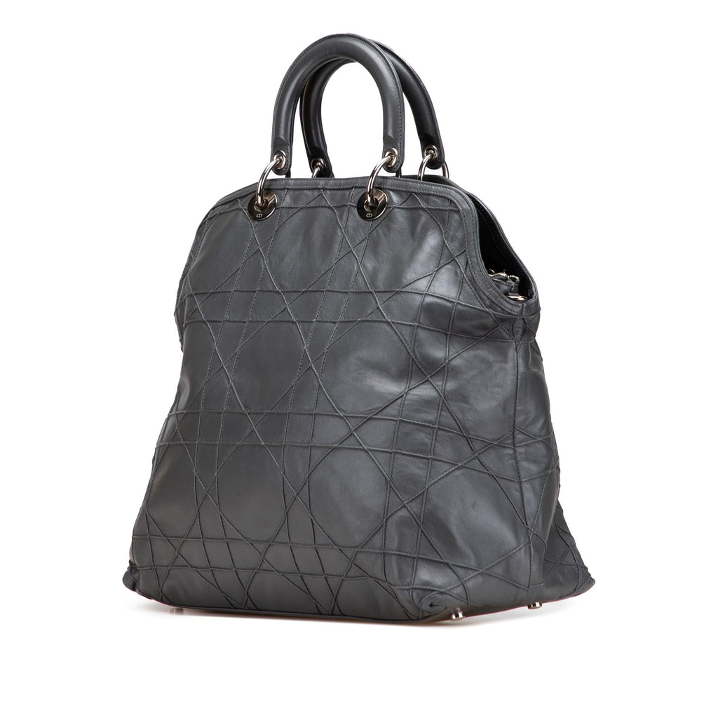 Dior Large Lambskin Cannage Polochon Granville Satchel