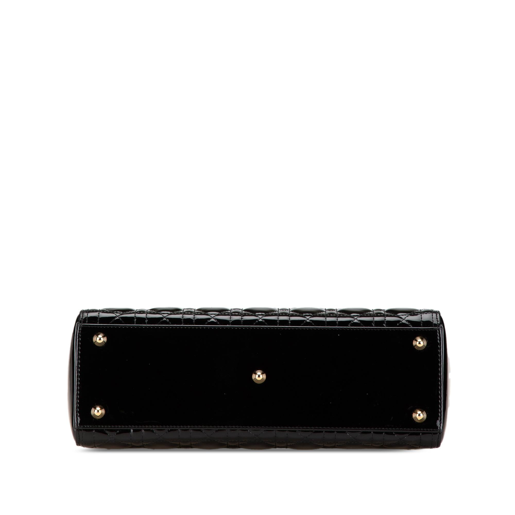 Dior Large Patent Cannage Lady Dior (SHG-x8FAaX)