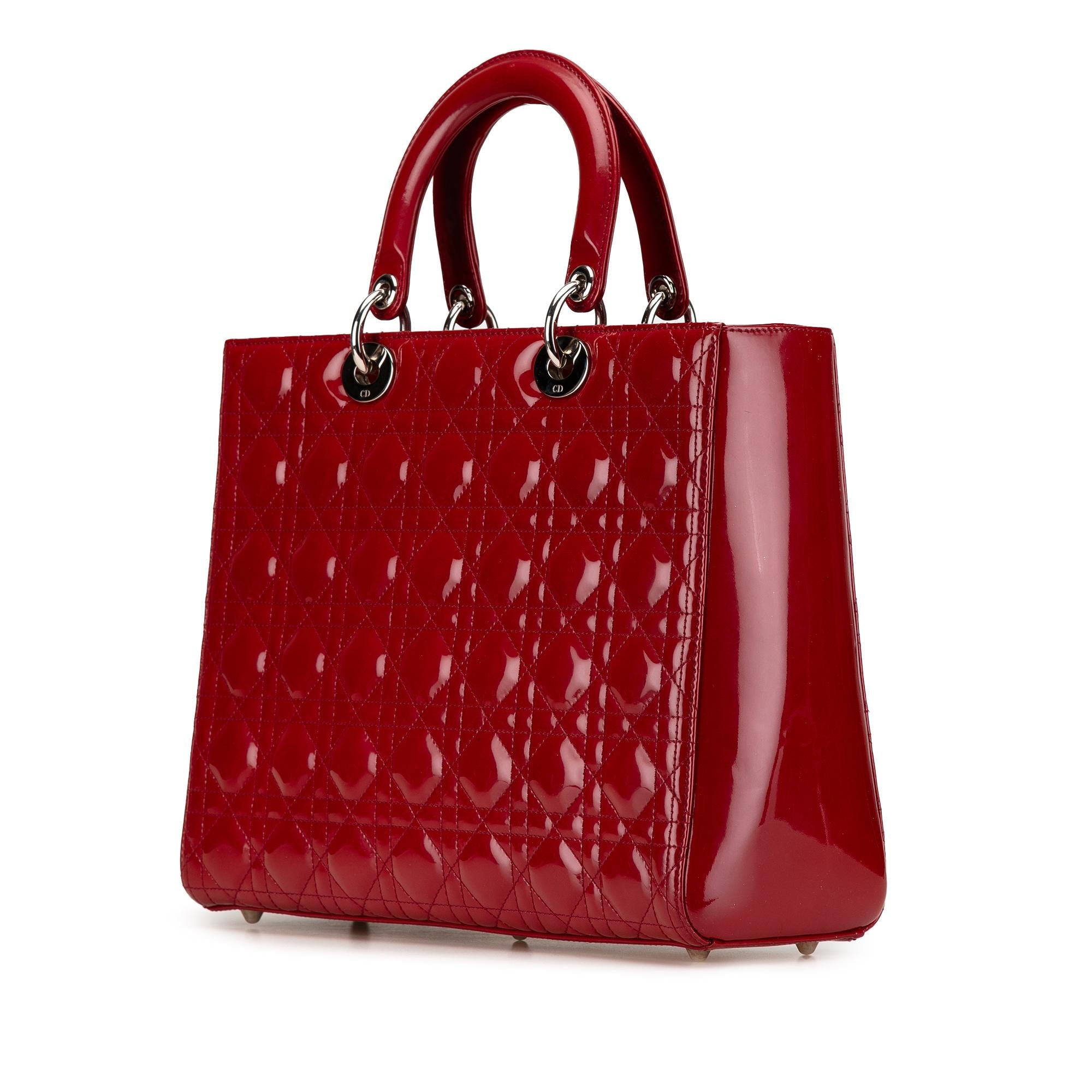 Dior Large Patent Cannage Lady Dior