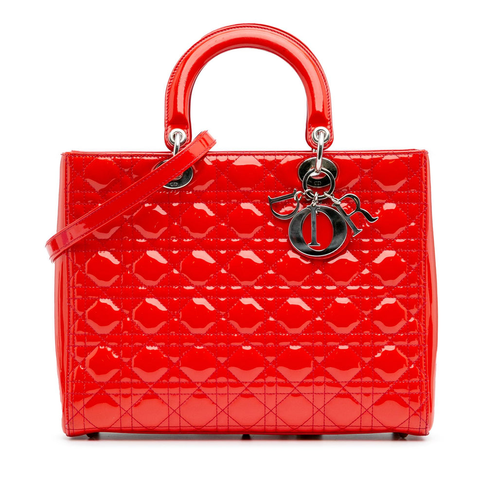 Dior Large Patent Cannage Lady Dior