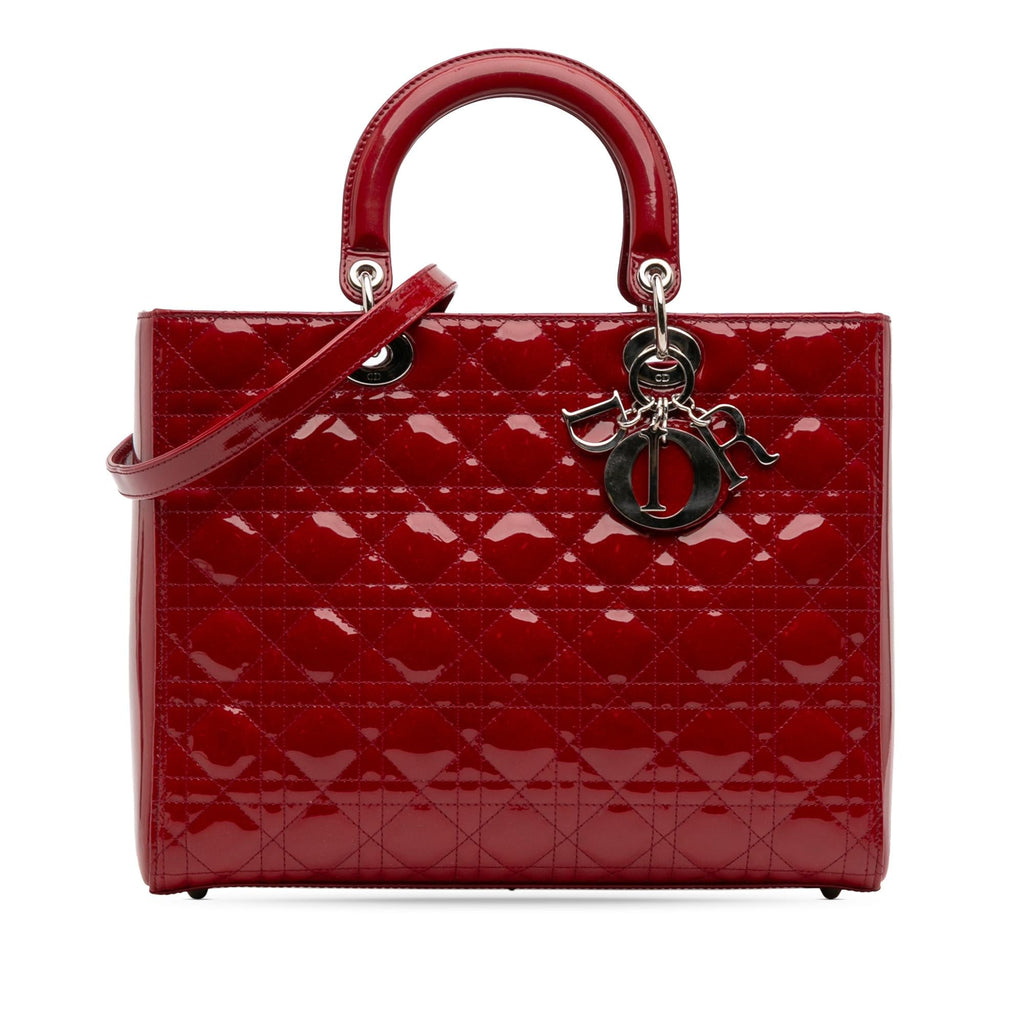 Dior Large Patent Cannage Lady Dior