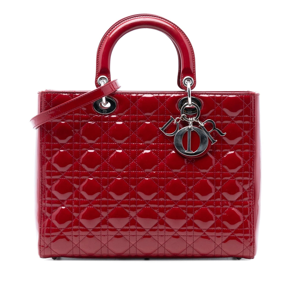 Dior Large Patent Cannage Lady Dior