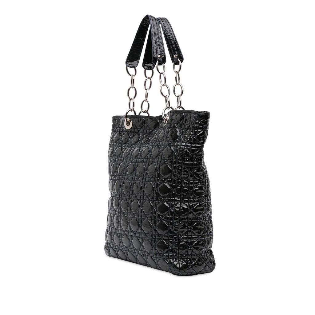 Dior Large Patent Cannage Soft Shopper Tote