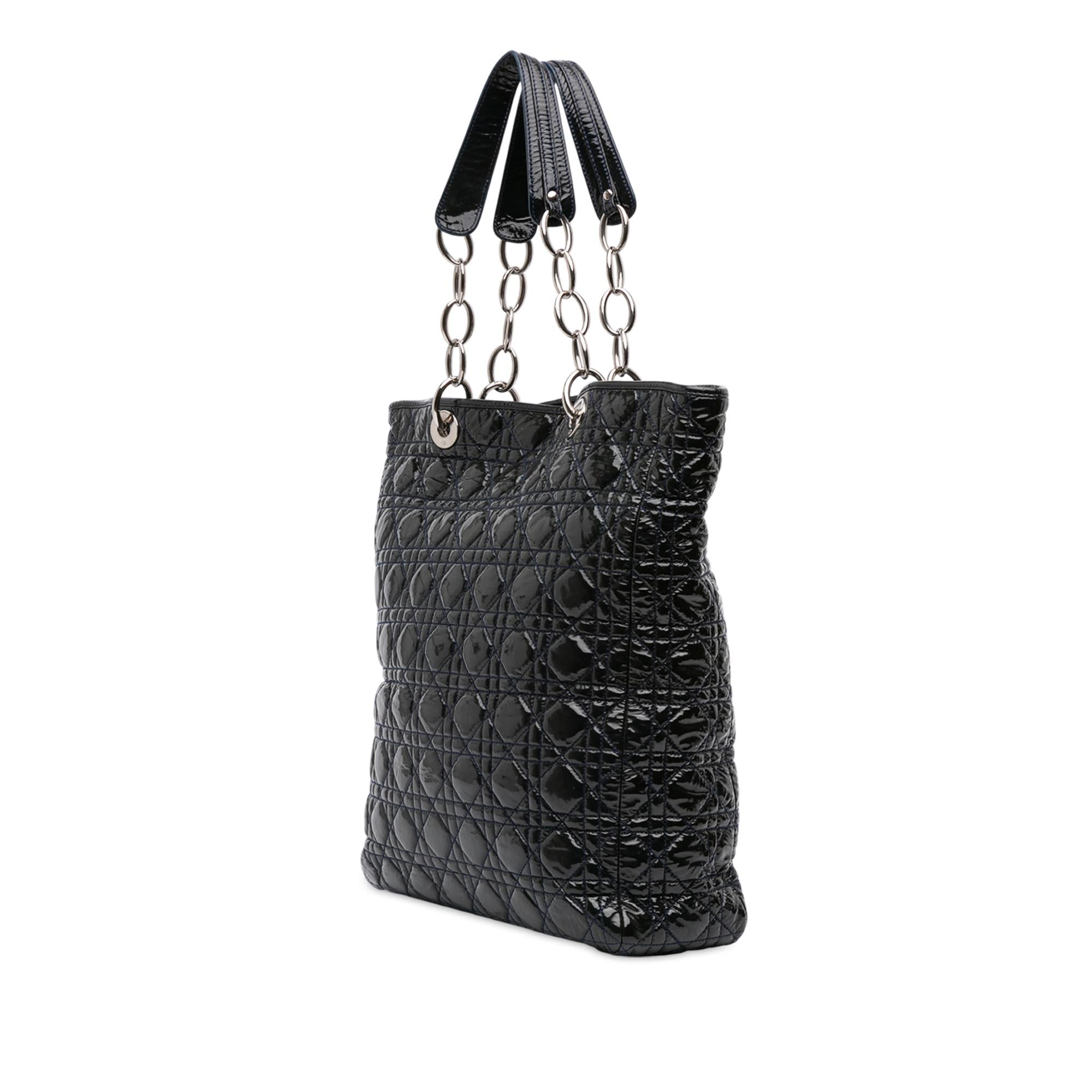 Dior Large Patent Cannage Soft Shopper Tote
