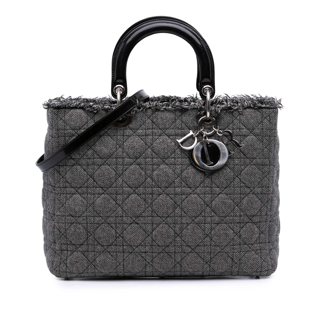 Dior Large Tweed Cannage Lady Dior