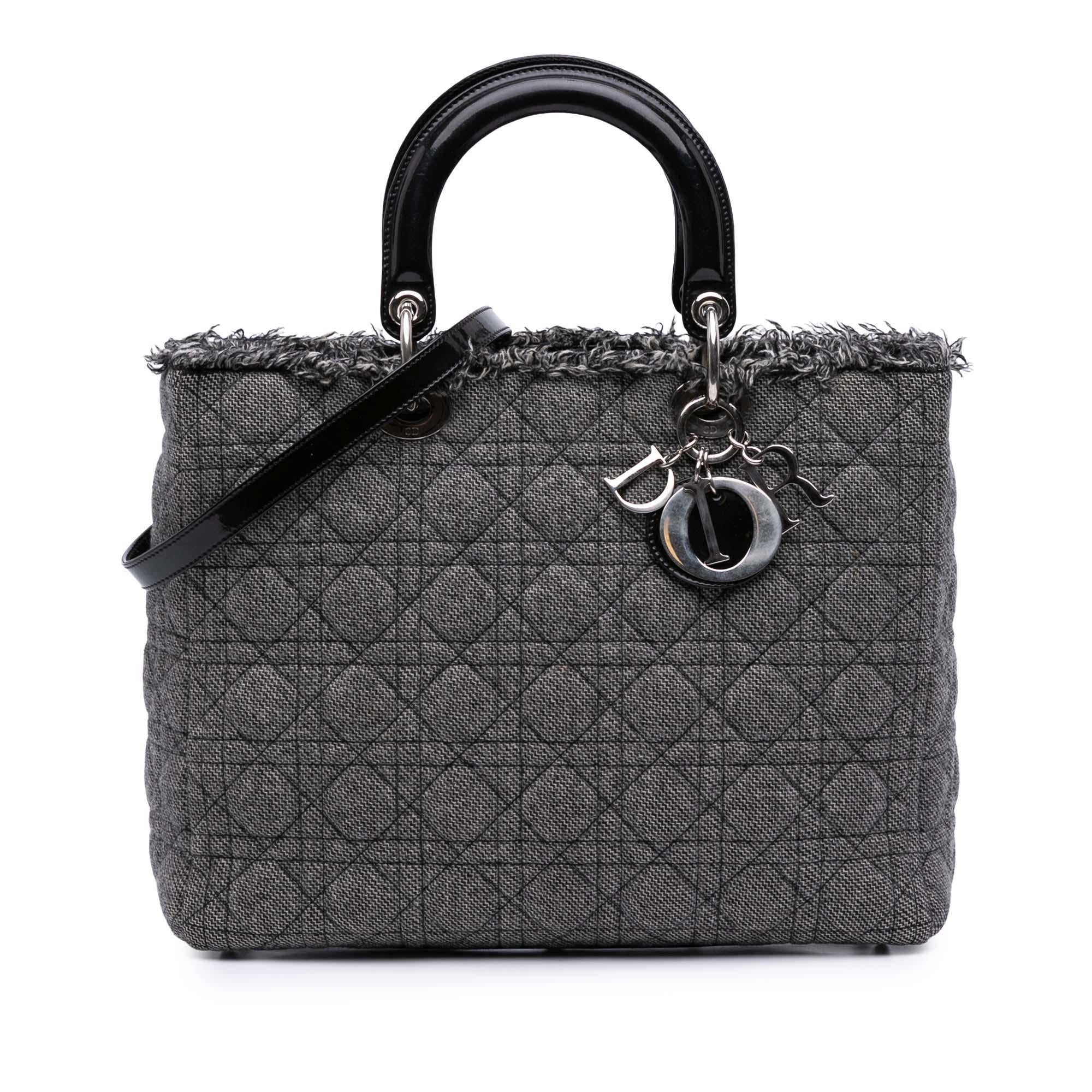 Dior Large Tweed Cannage Lady Dior