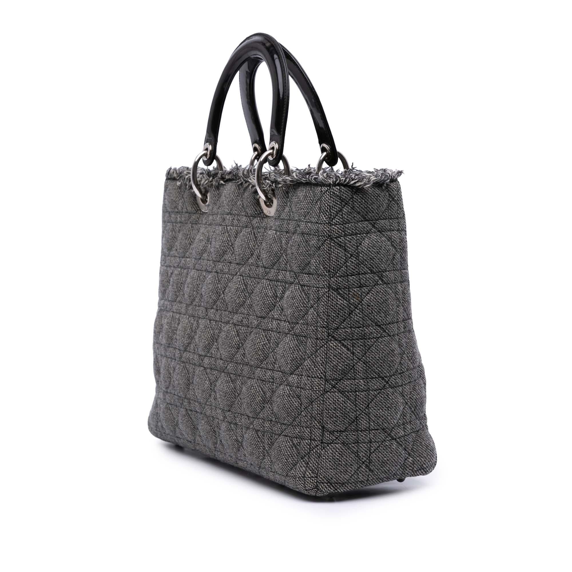 Dior Large Tweed Cannage Lady Dior
