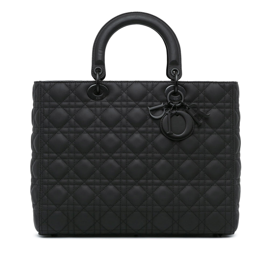 Dior Large Ultra Matte Calfskin Cannage Lady Dior (SHG-Mtgd6q)