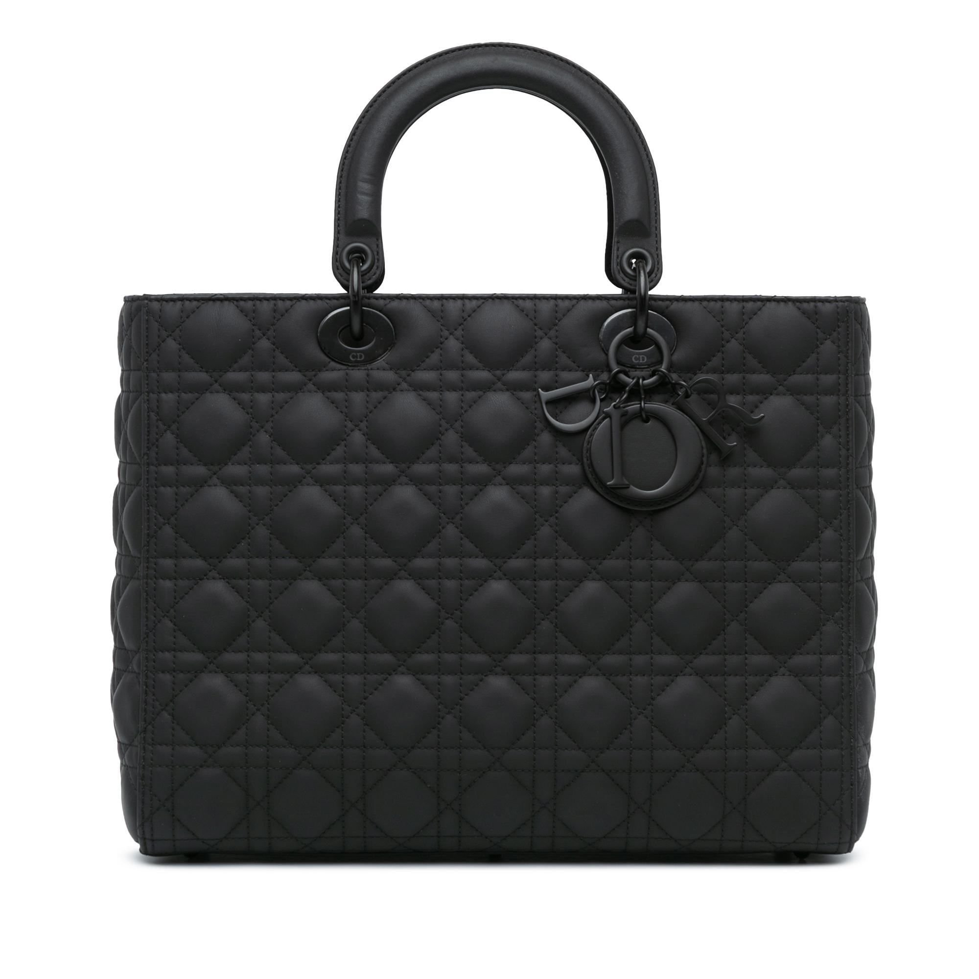 Dior Large Ultra Matte Calfskin Cannage Lady Dior (SHG-Mtgd6q)