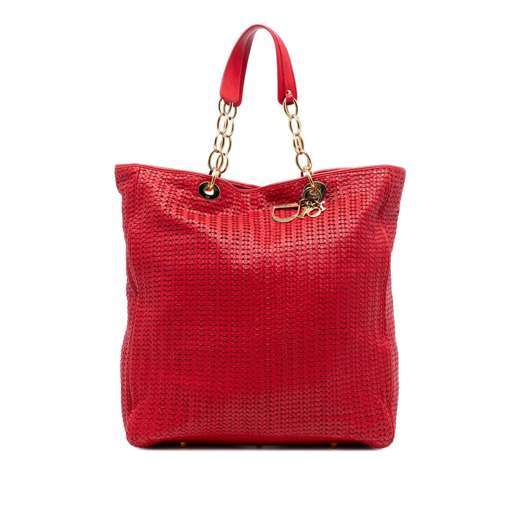 Dior Large Woven Lambskin Lady Dior Soft Shopping Tote