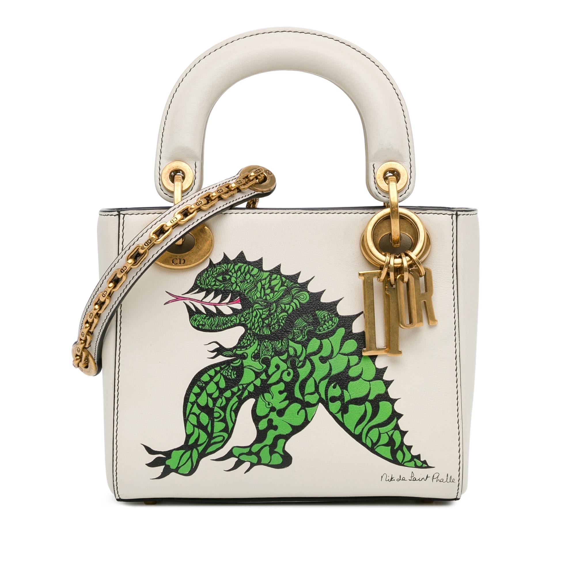 Dior Limited Edition Niki De Saint Phalle Mini Dragon Calfskin Lady Dior (SHG-C3LcwE)