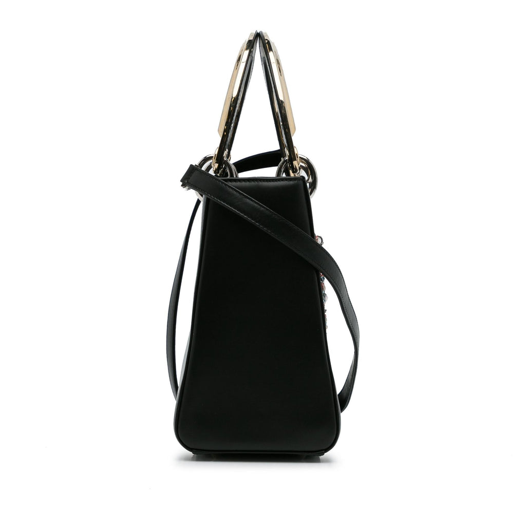 Dior Medium Calfskin Patch Embellished Lady Dior (SHG-YrHiNP)