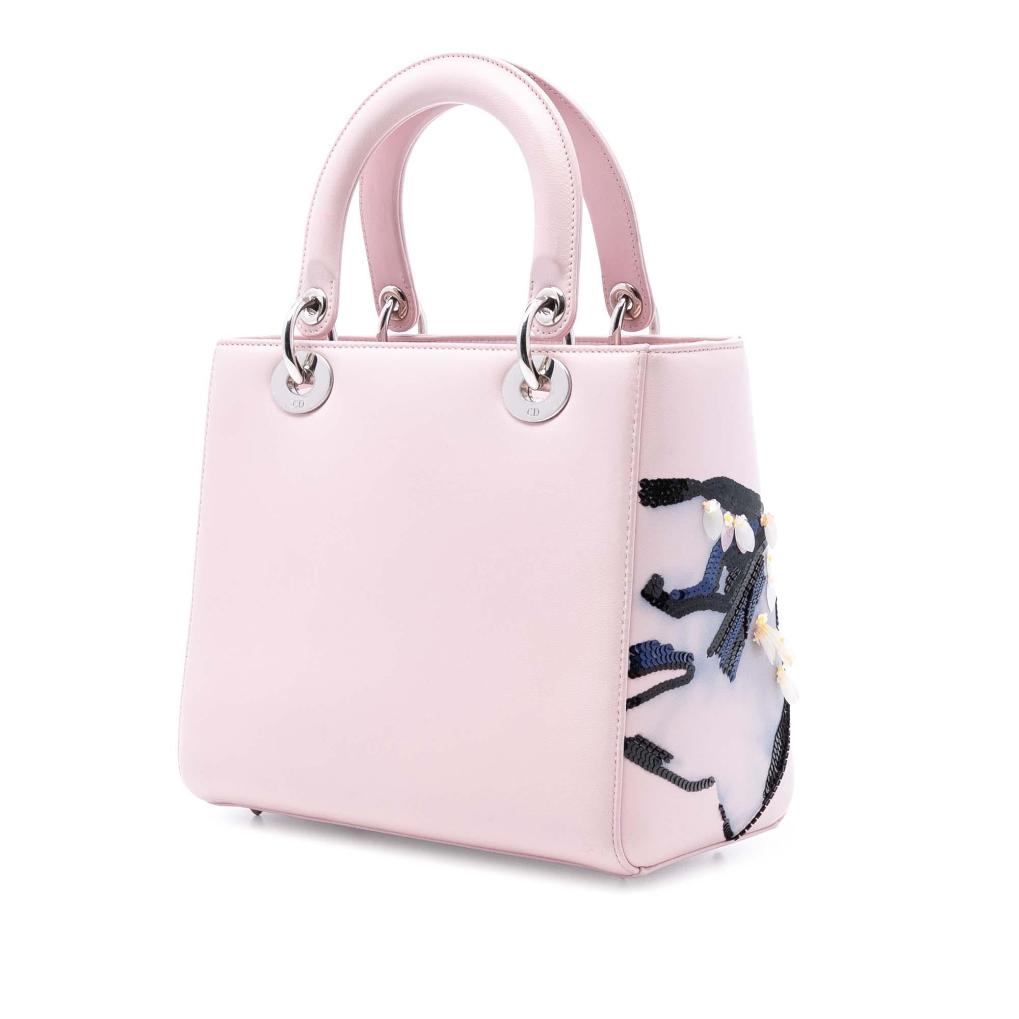 Dior Medium Calfskin Sequin Embellished Lady Dior