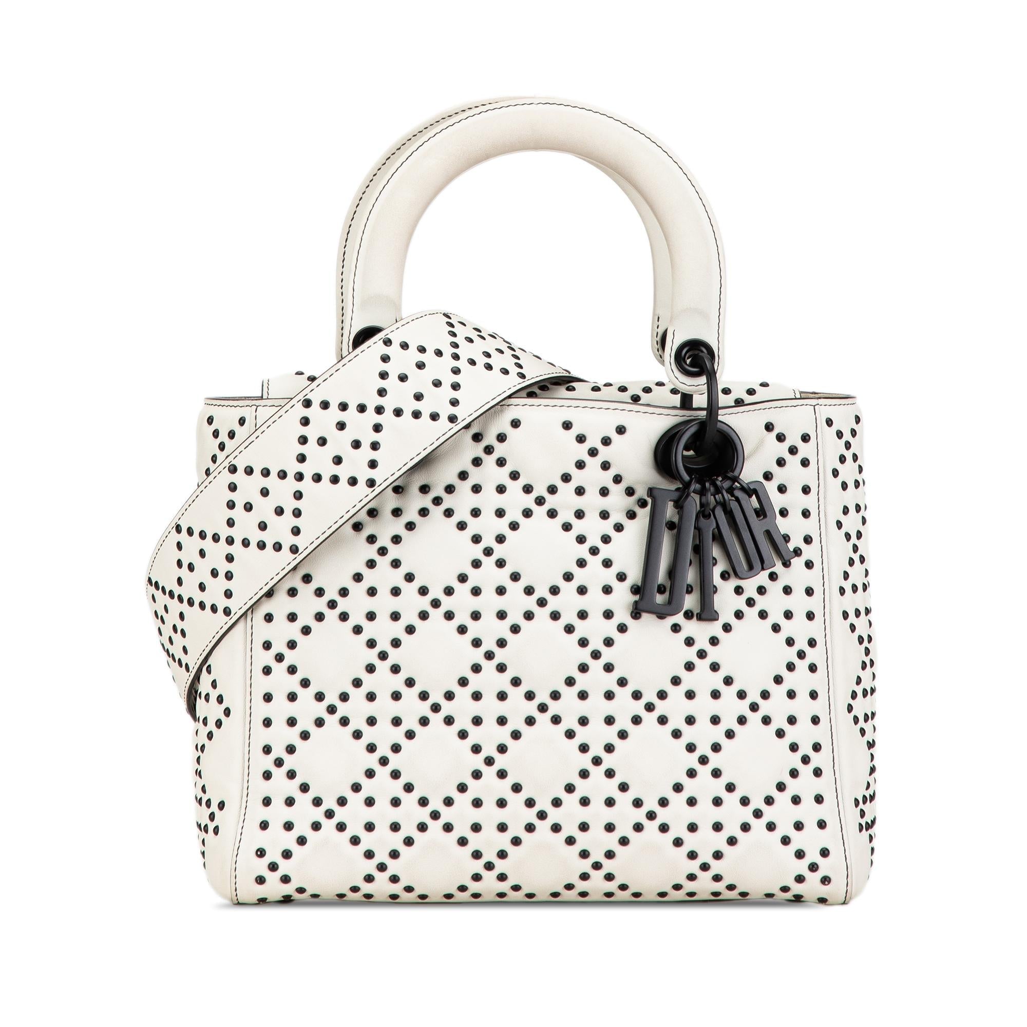 Dior Medium Calfskin Studded Lady Dior