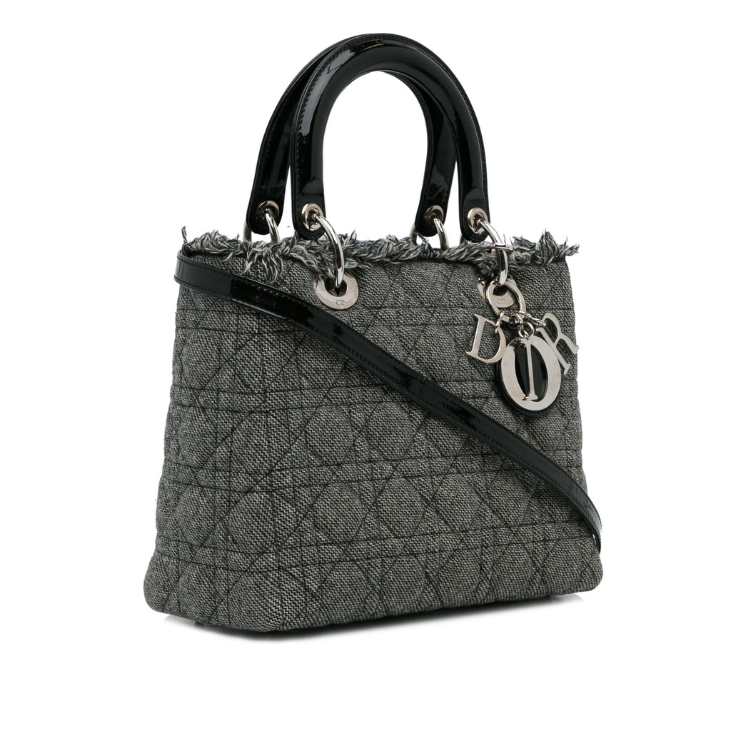 Dior Medium Cannage Tweed Lady Dior (SHG-7omg39)