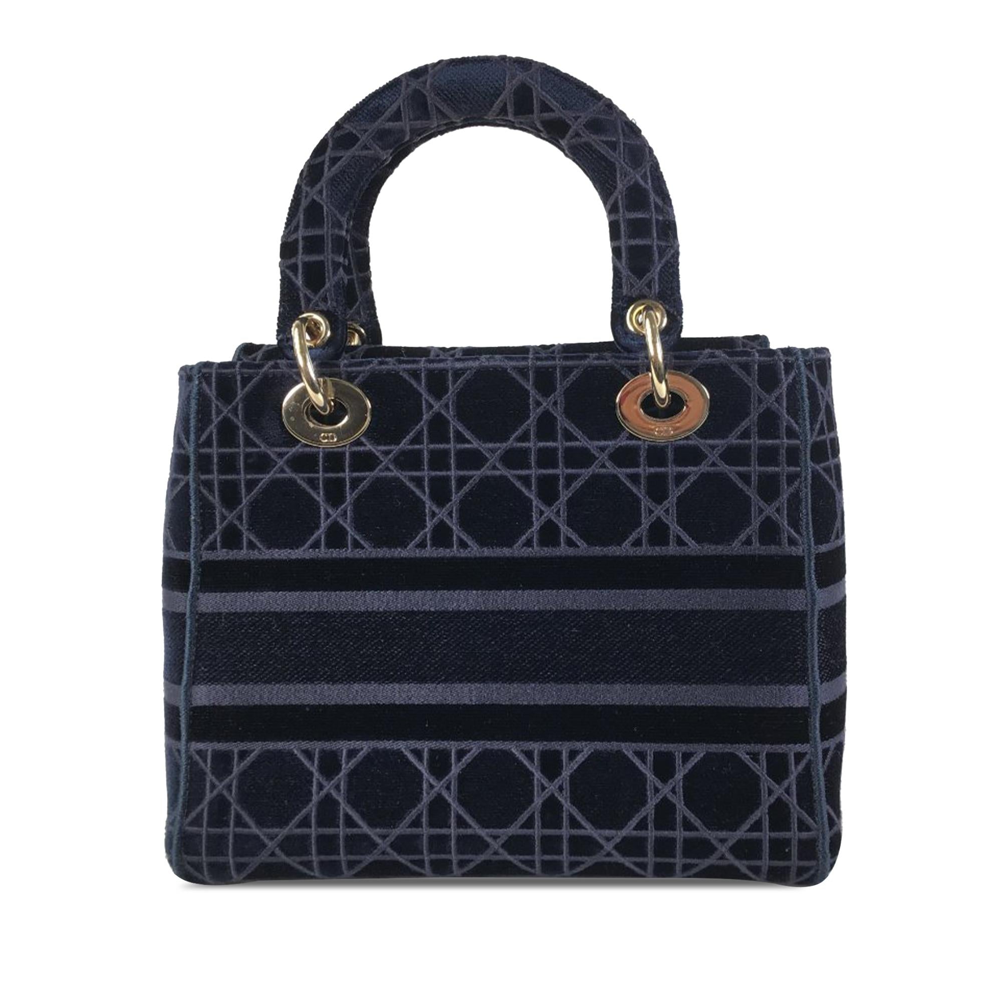 Dior Medium Cannage Velvet Lady D-Lite (SHG-2WUGyr)