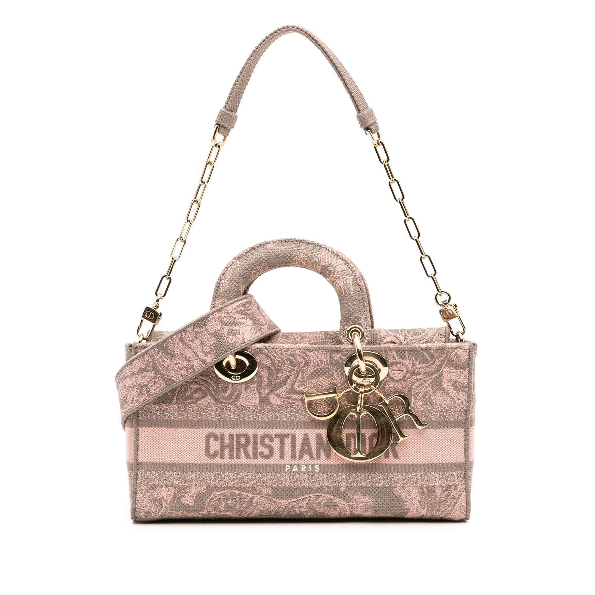 Dior Medium Canvas Embroidered Toile De Jouy Lady D Joy Satchel