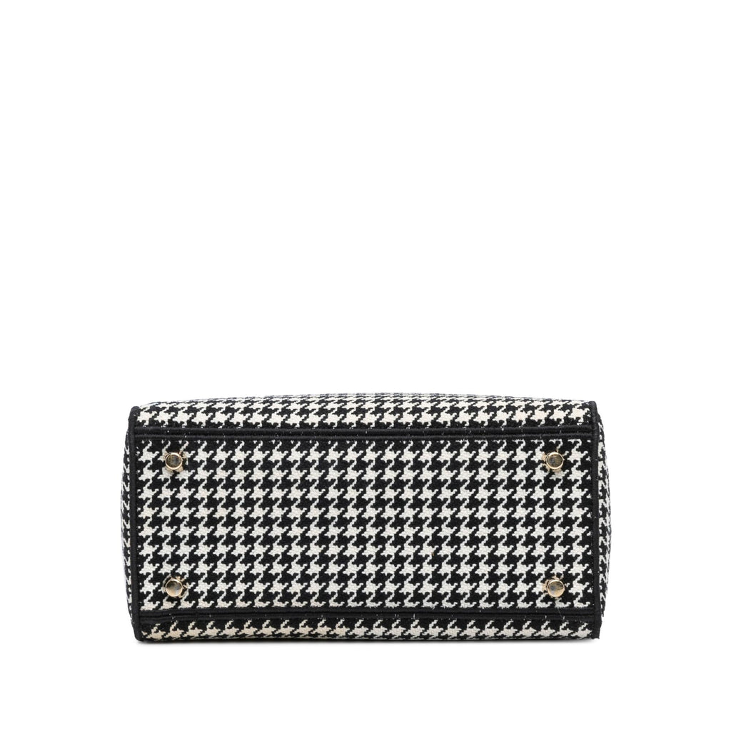 Dior Medium Canvas Houndstooth Embroidered Lady D Lite