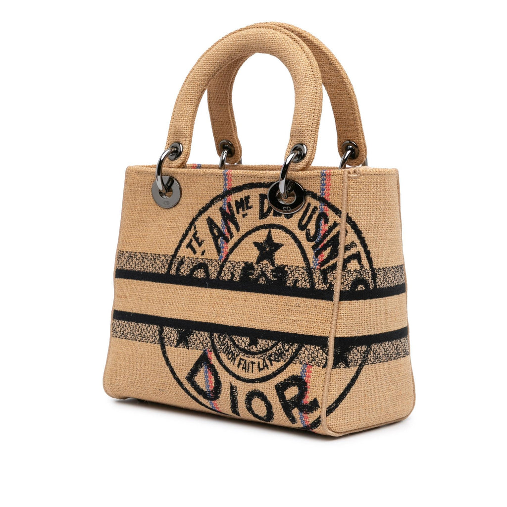 Dior Medium Canvas Jute Embroidered Lady D Lite (SHG-n0q8oJ)