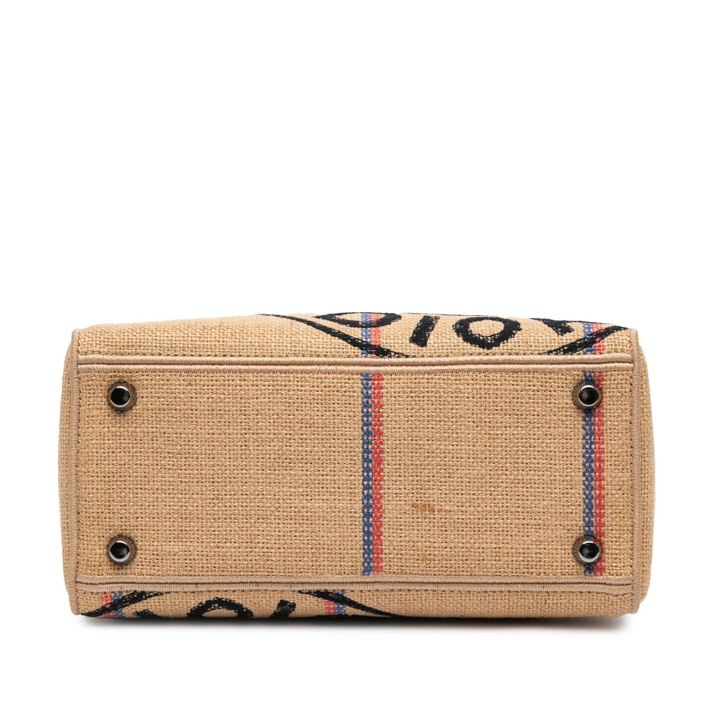Dior Medium Canvas Jute Embroidered Lady D Lite
