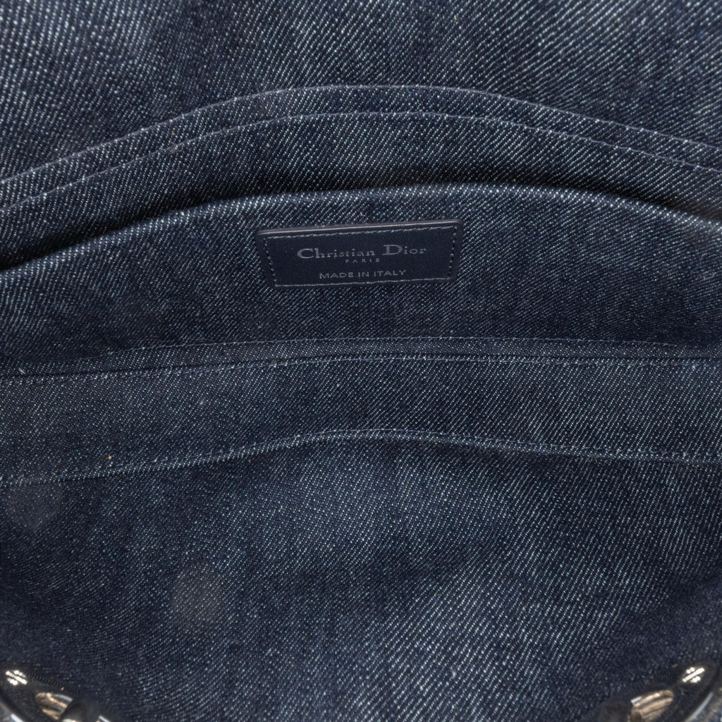 Dior Medium Denim Cannage Eyelet Lady D Joy