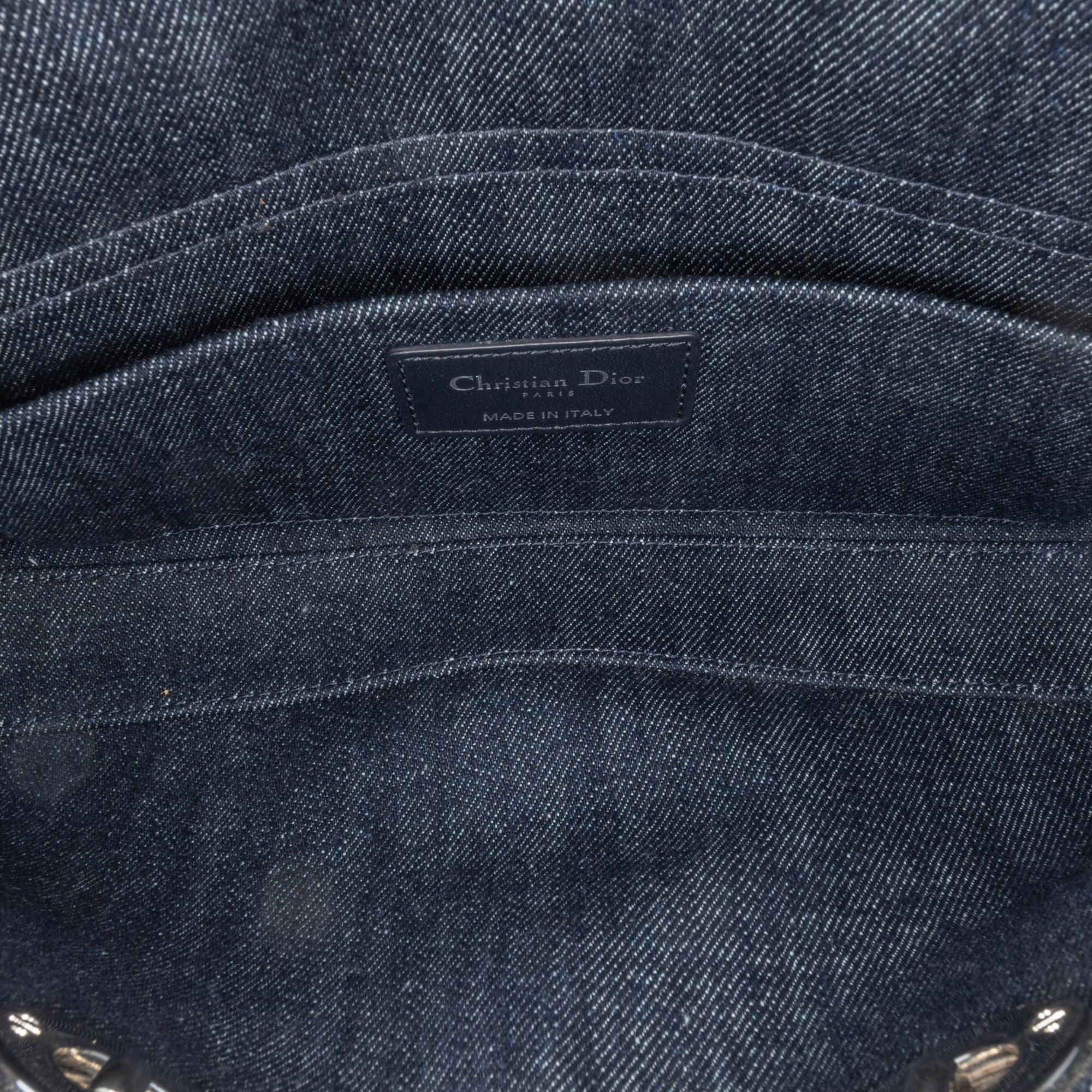 Dior Medium Denim Cannage Eyelet Lady D Joy