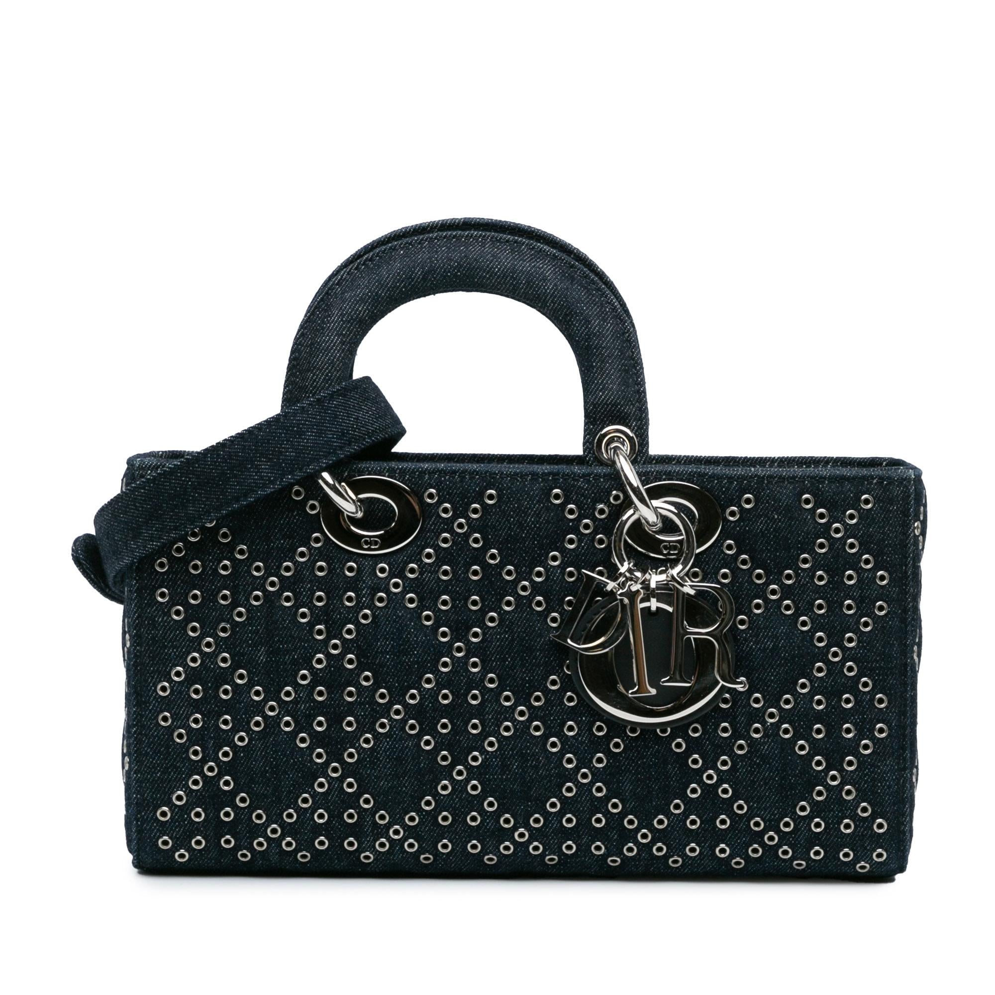 Dior Medium Denim Cannage Eyelet Lady D Joy