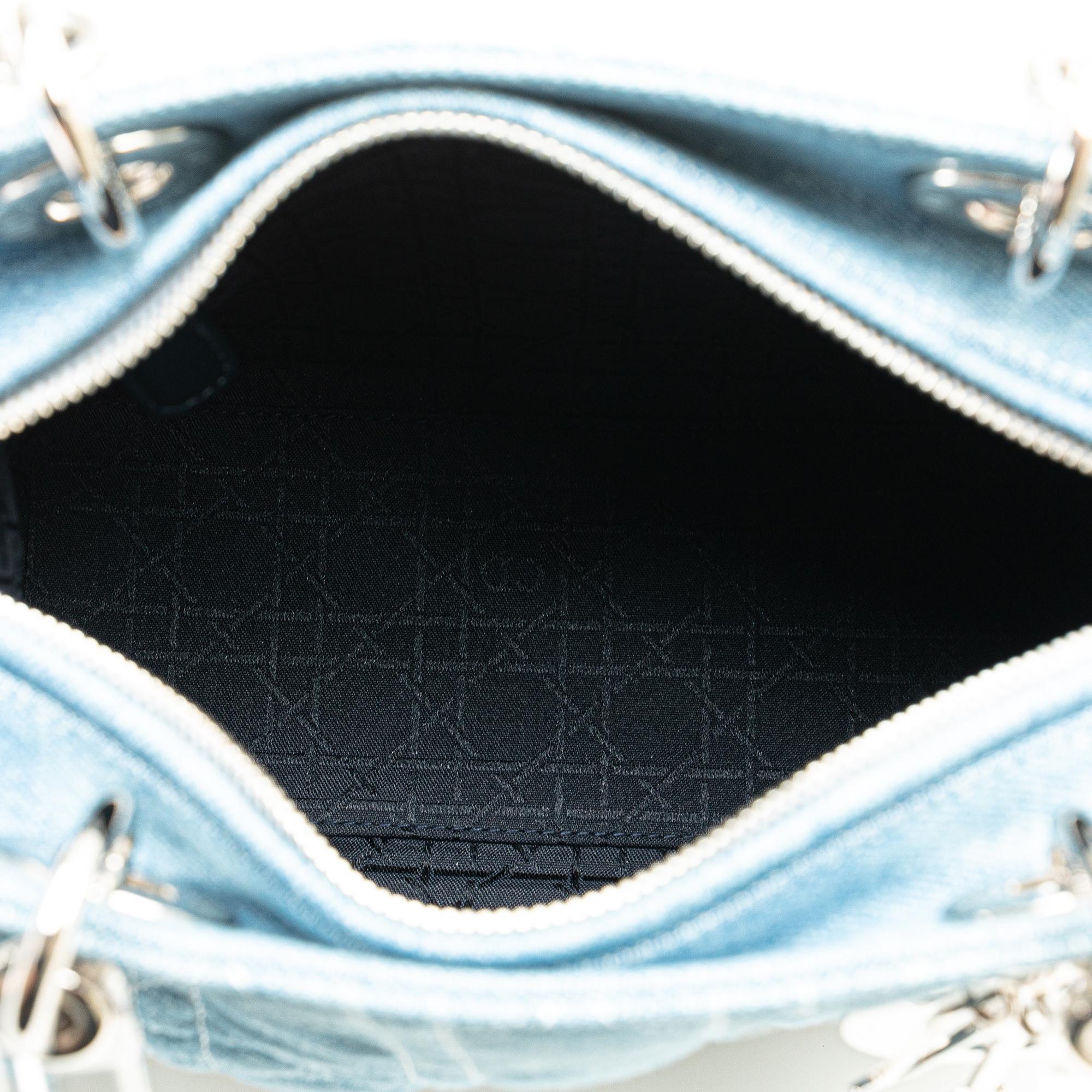 Dior Medium Denim Cannage Lady Dior (SHG-5IJWO3)
