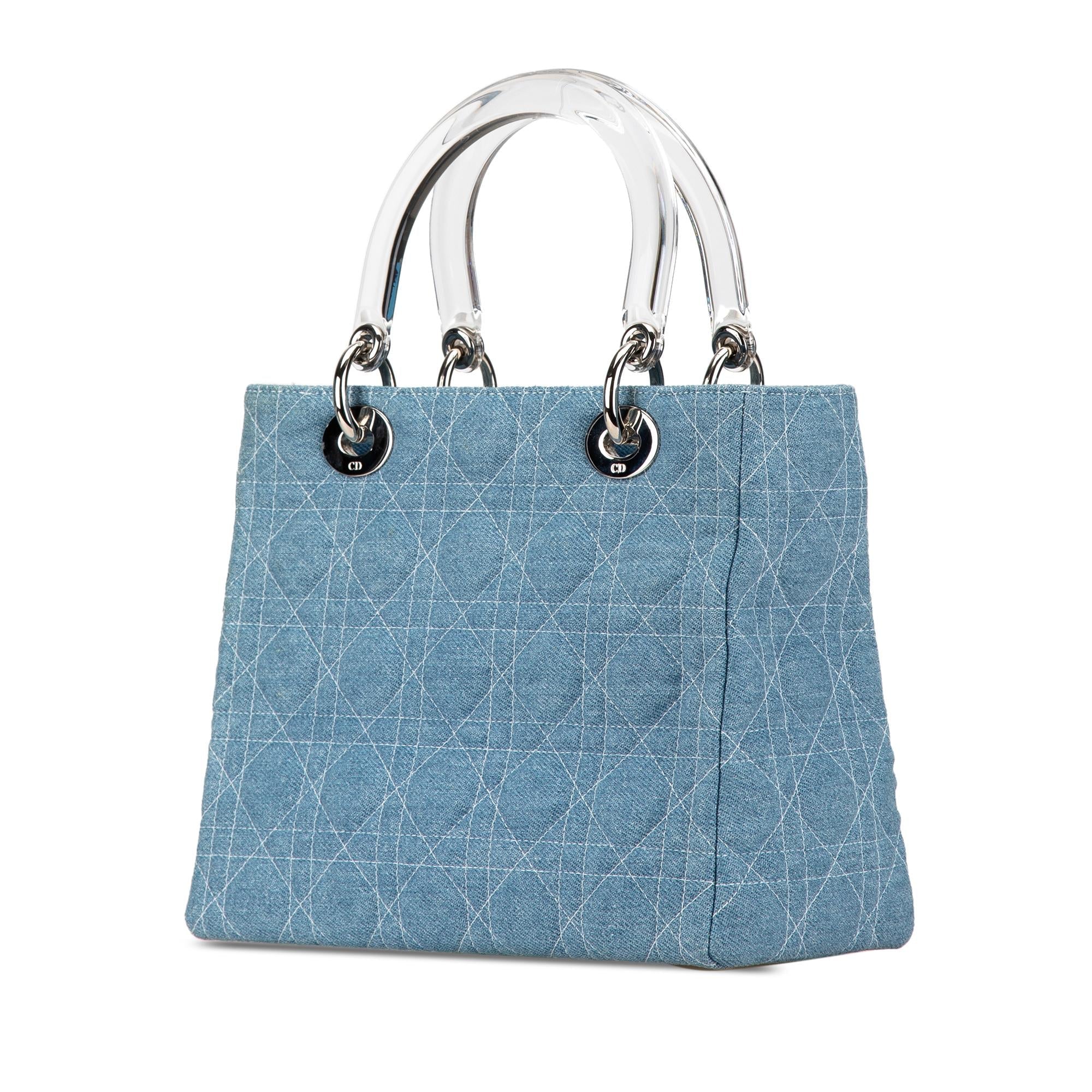Dior Medium Denim Cannage Lady Dior (SHG-5IJWO3)