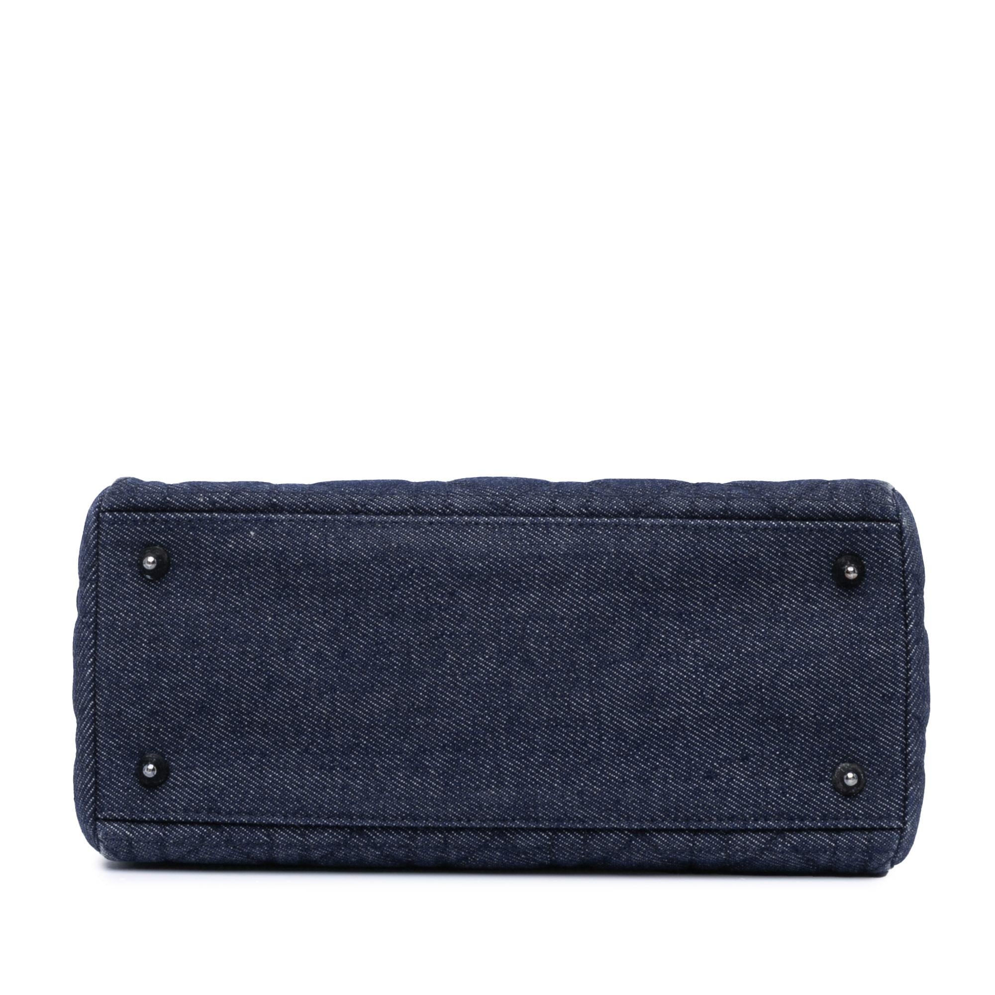 Dior Medium Denim Cannage Lady Dior